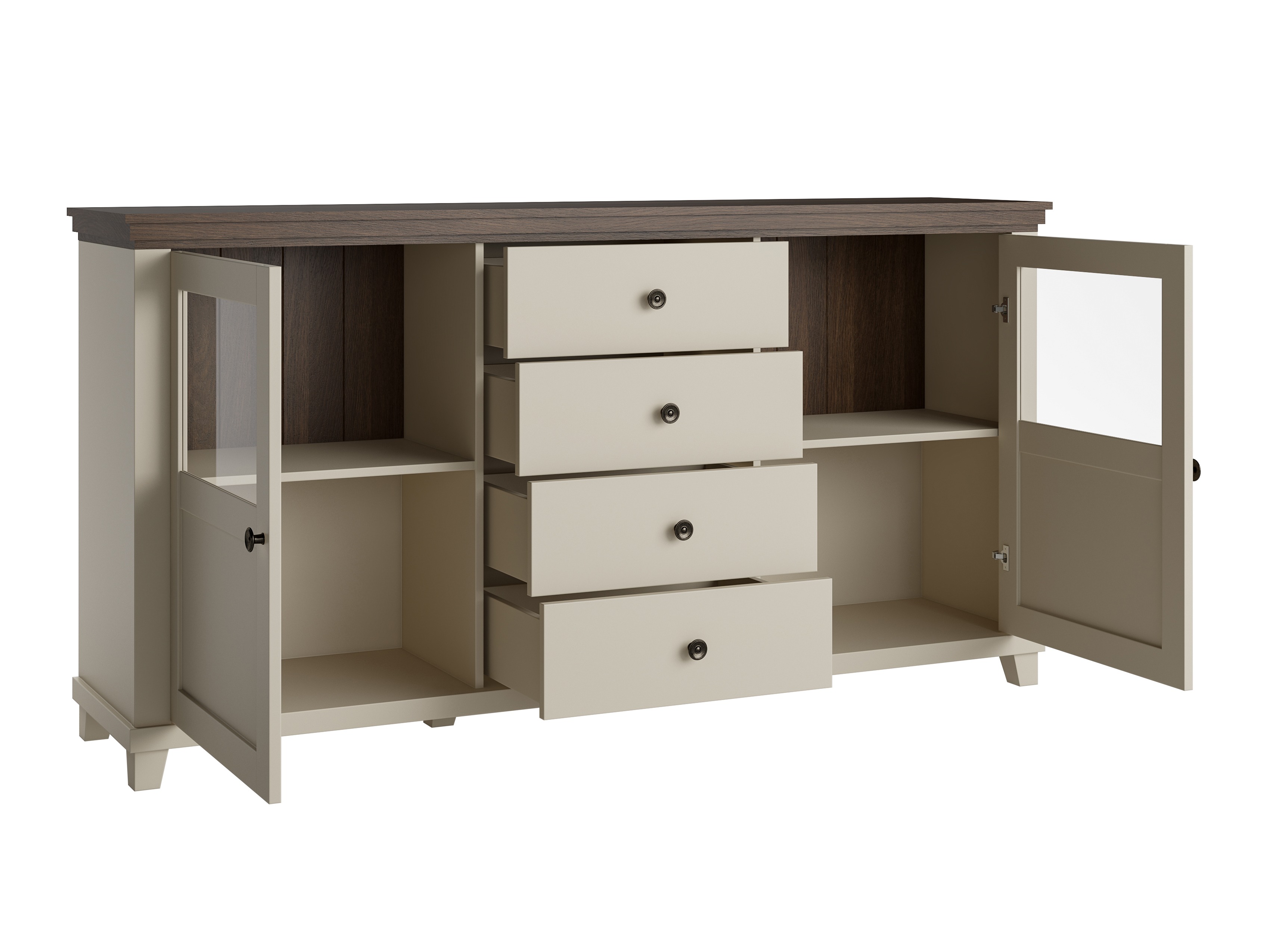 Chest of drawers Tolnue 103 (Light beige + Oak)