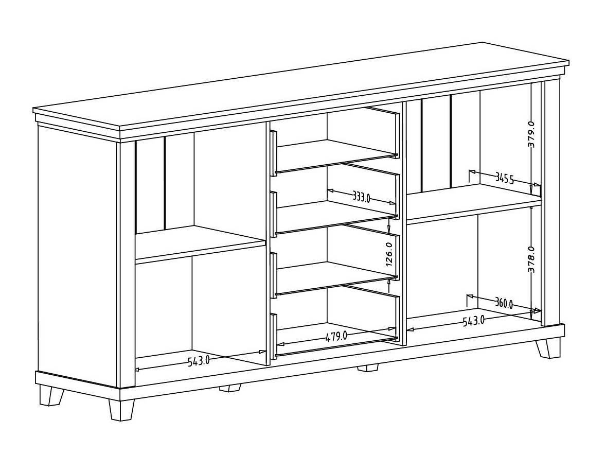 Chest of drawers Tolnue 103 (Light beige + Oak)