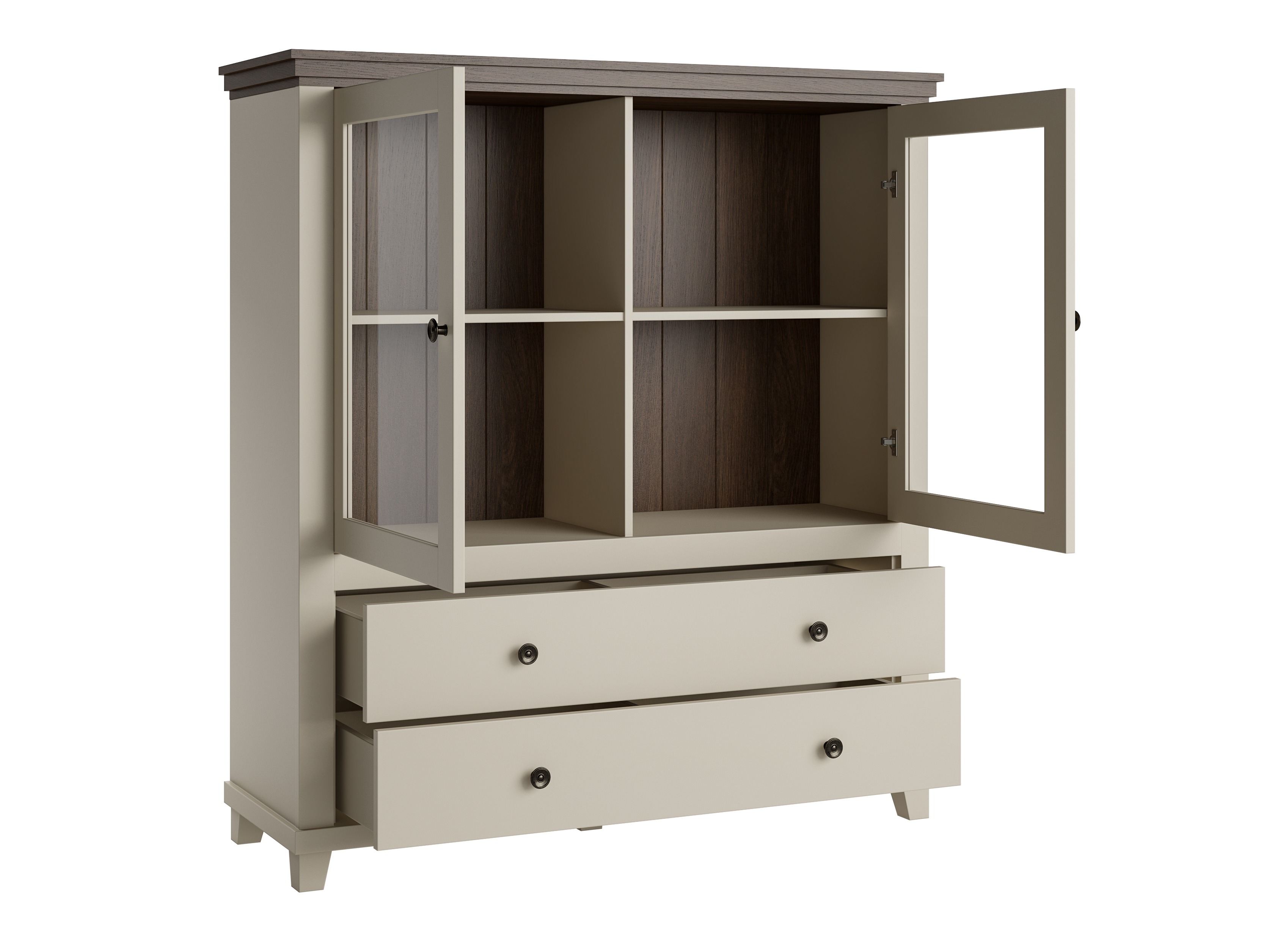 Chest of drawers Tolnue 105 (Light beige + Oak)