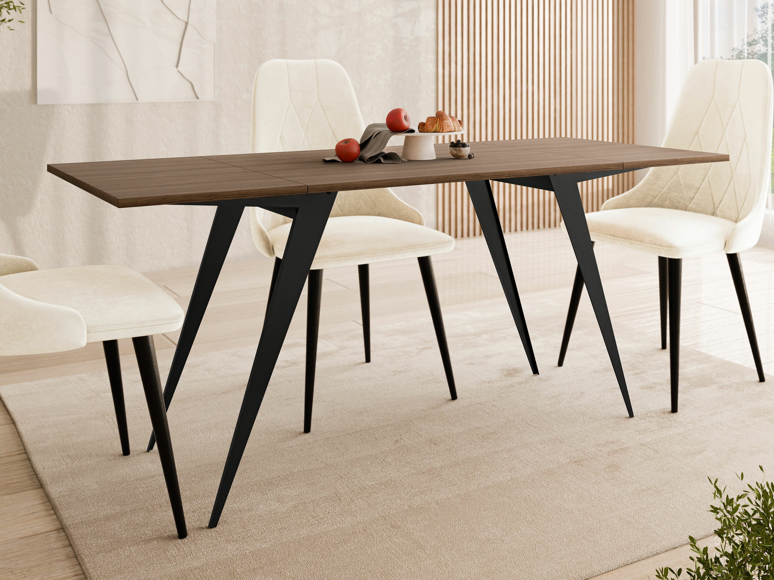 Coffee table transformer Oswego 150 (Walnut + Black)