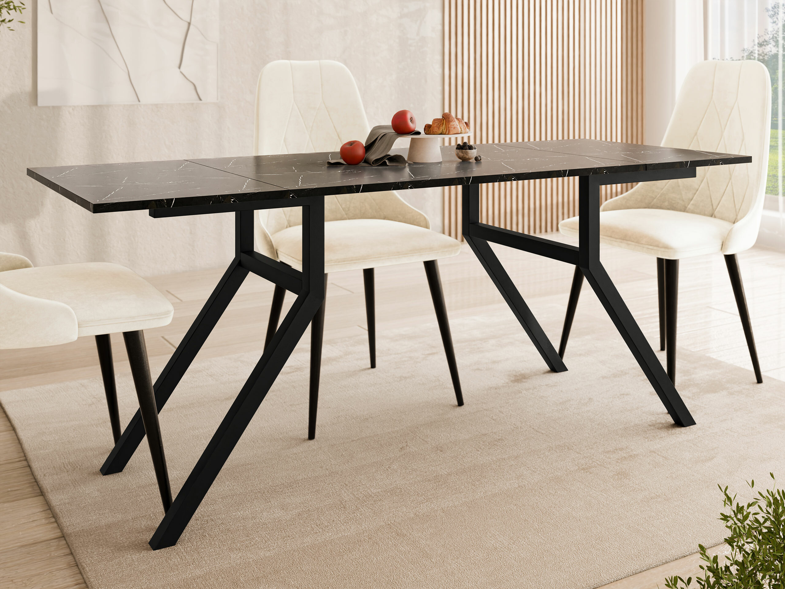 Coffee table transformer Oswego 151 (Black marble + Black)
