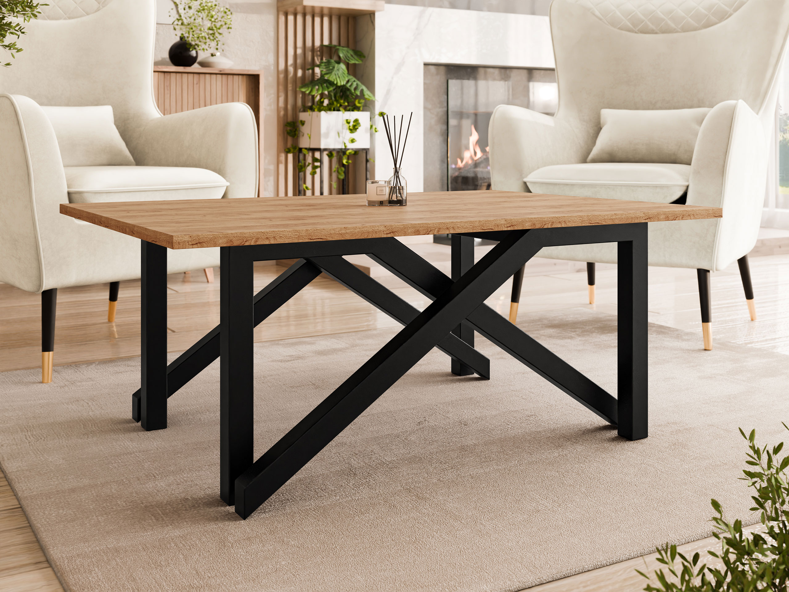 Coffee table transformer Oswego 151 (Craft golden oak + Black)