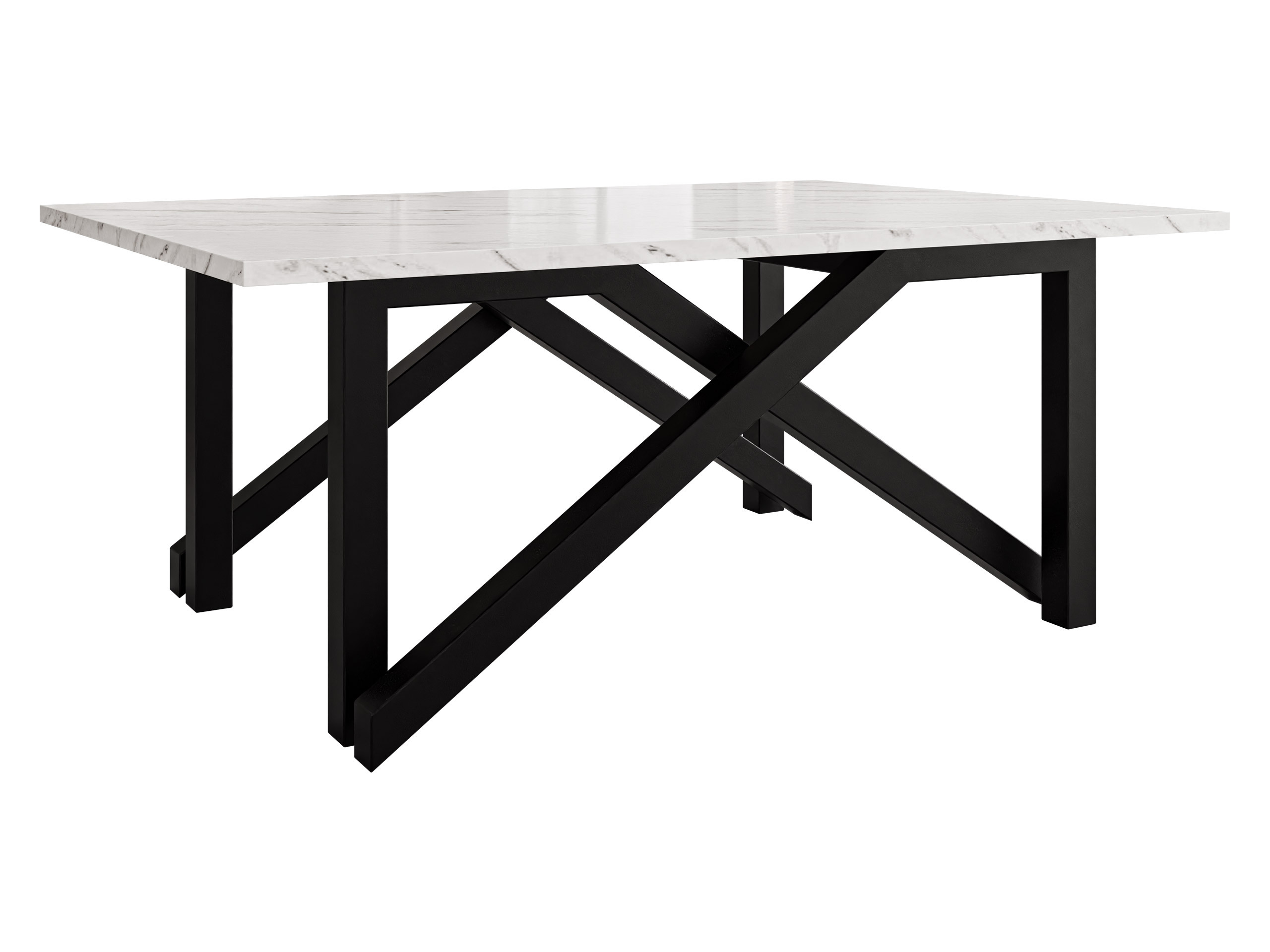 Coffee table transformer Oswego 151 (White marble + Black)