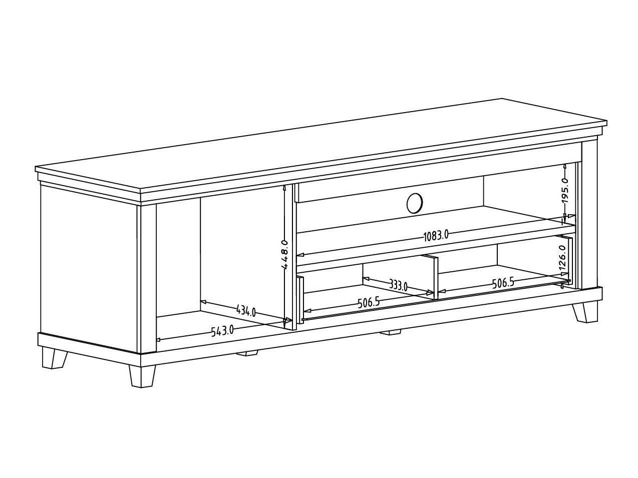 TV stand Tolnue 104 (Light beige + Oak)