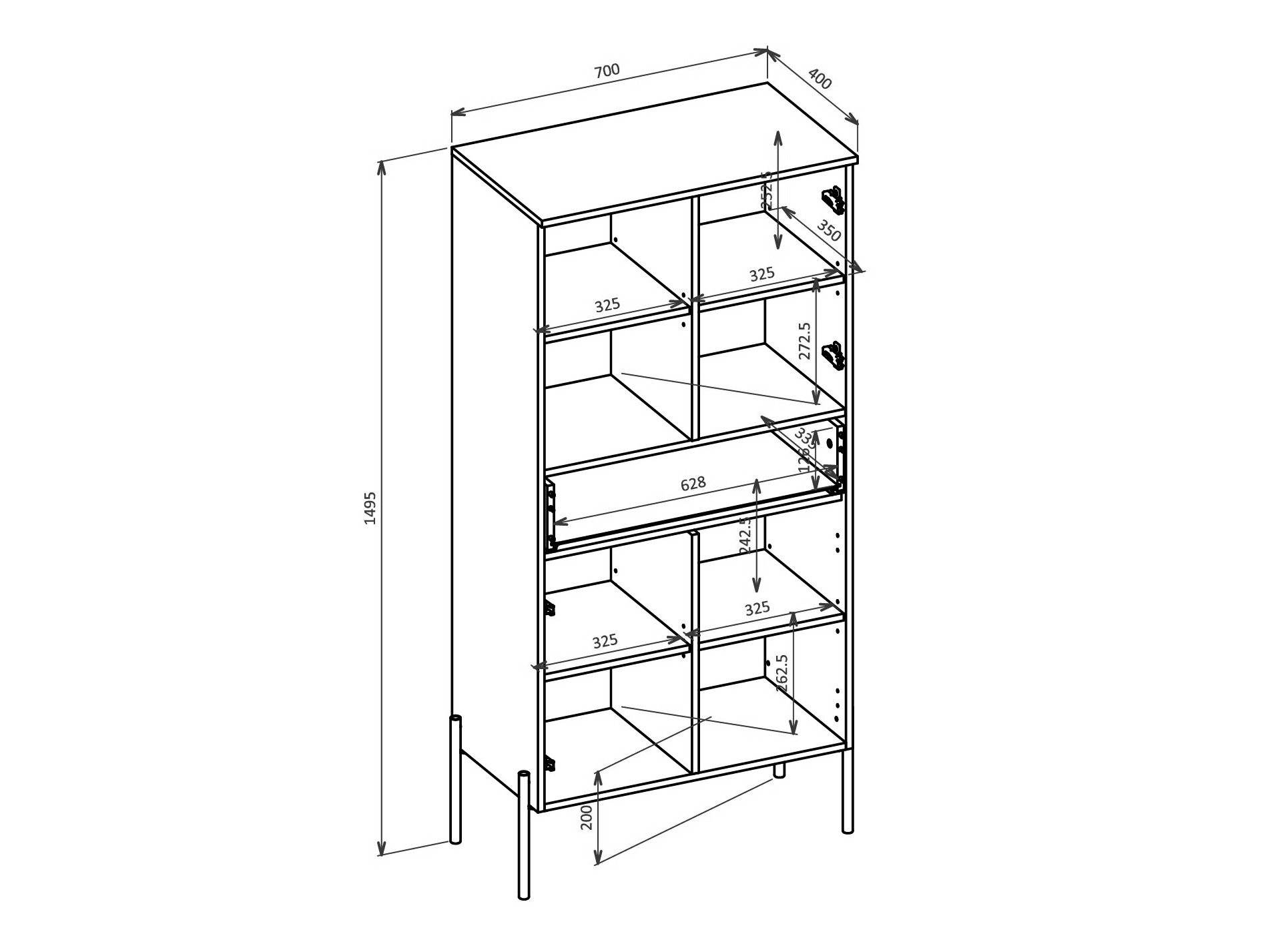 Bookcase Levtenu 120 (Oak)