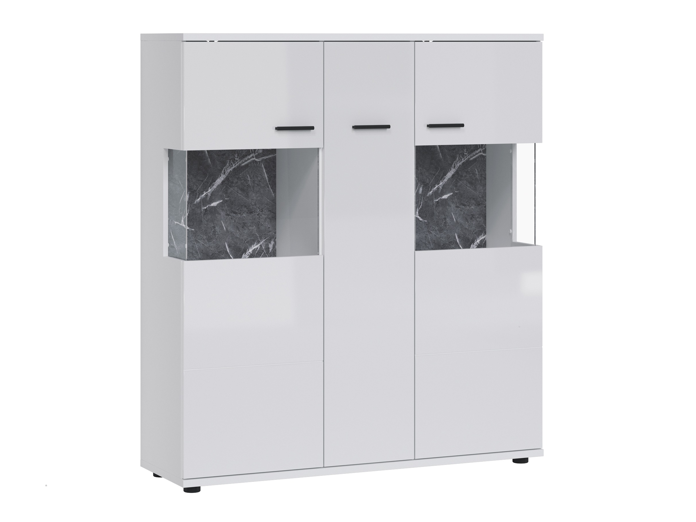 Bookcase Ontario 169 (Glossy white + White)