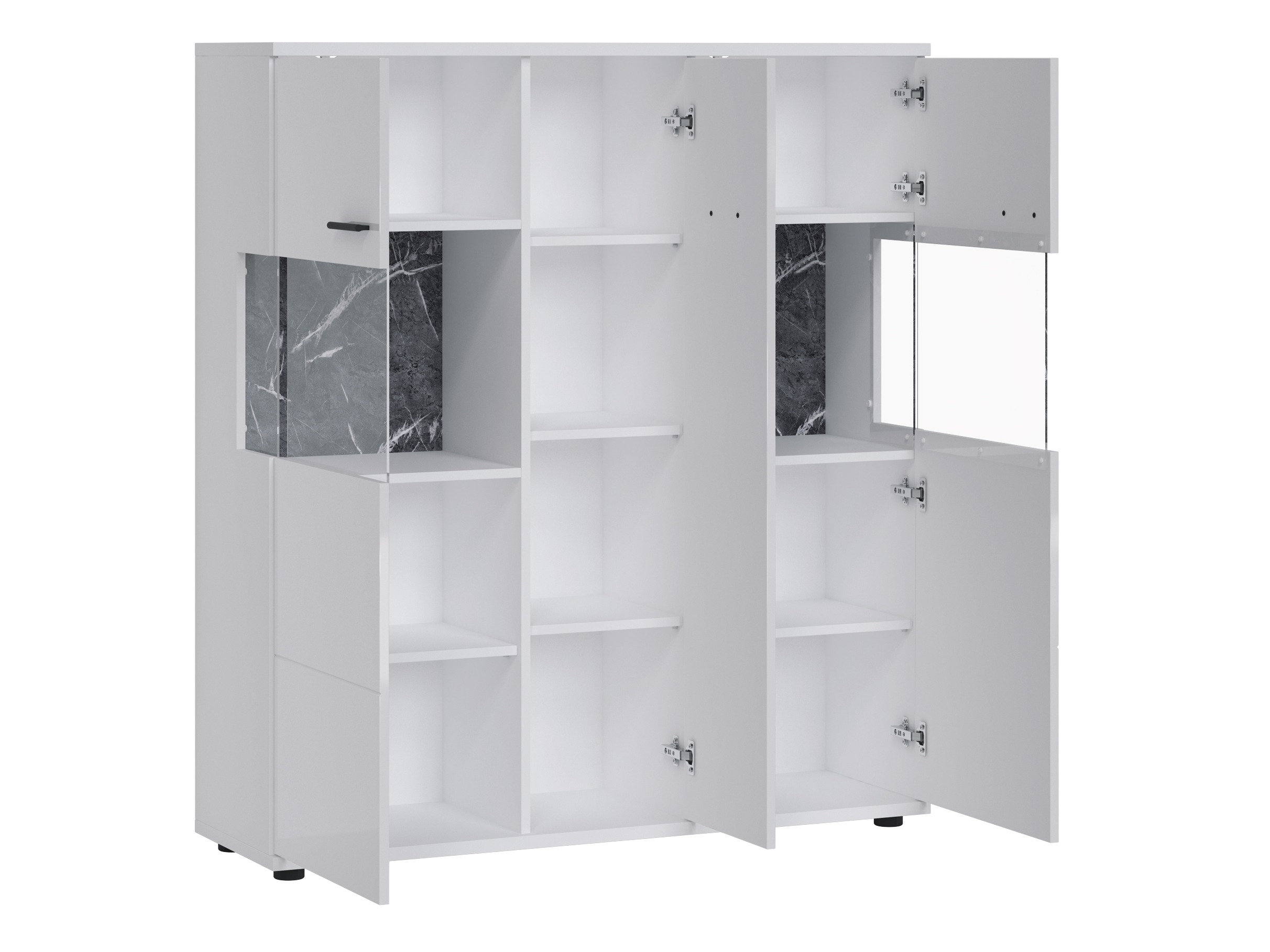 Bookcase Ontario 169 (Glossy white + White)