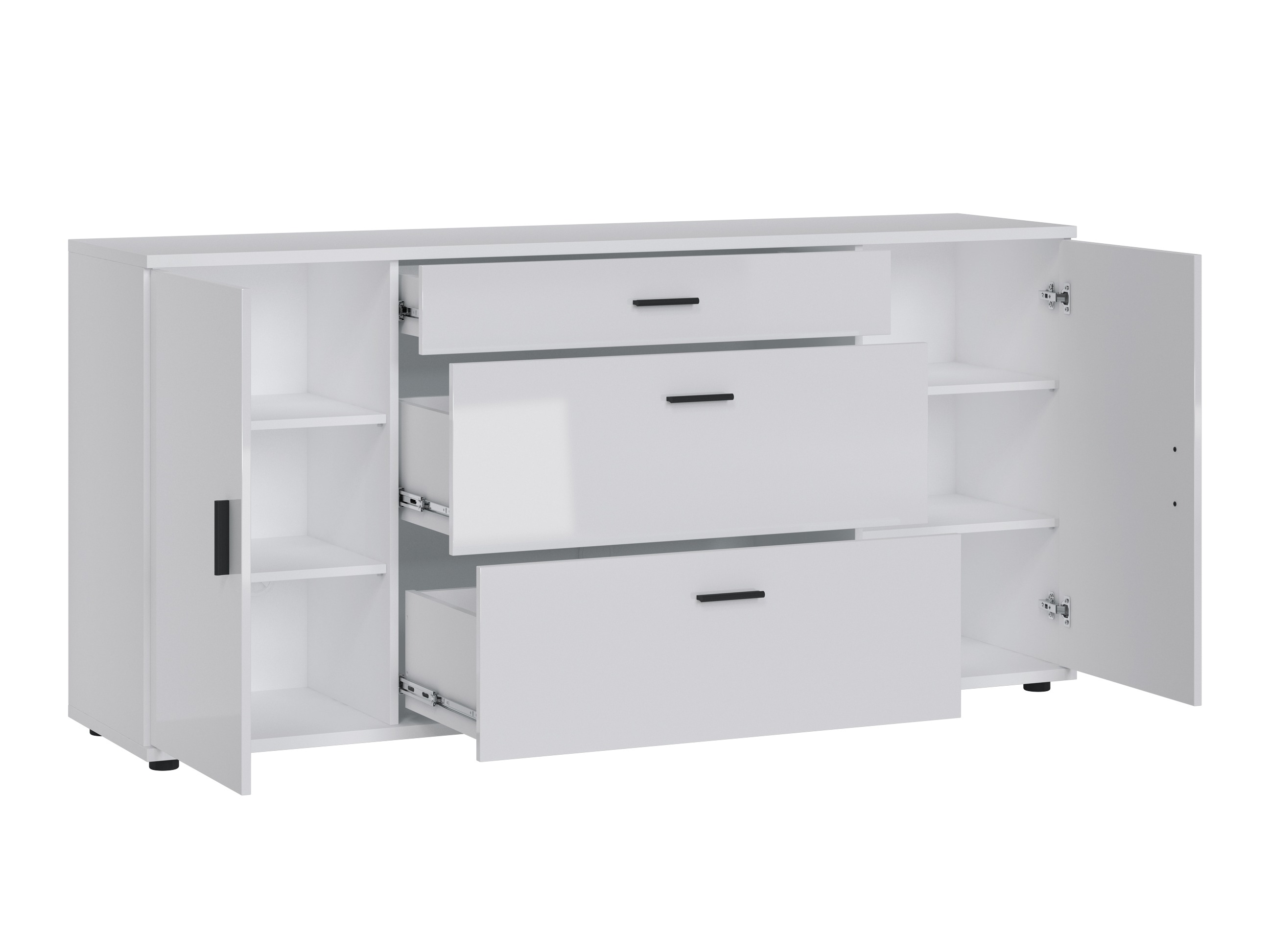 Chest of drawers Ontario 170 (Glossy white + White)