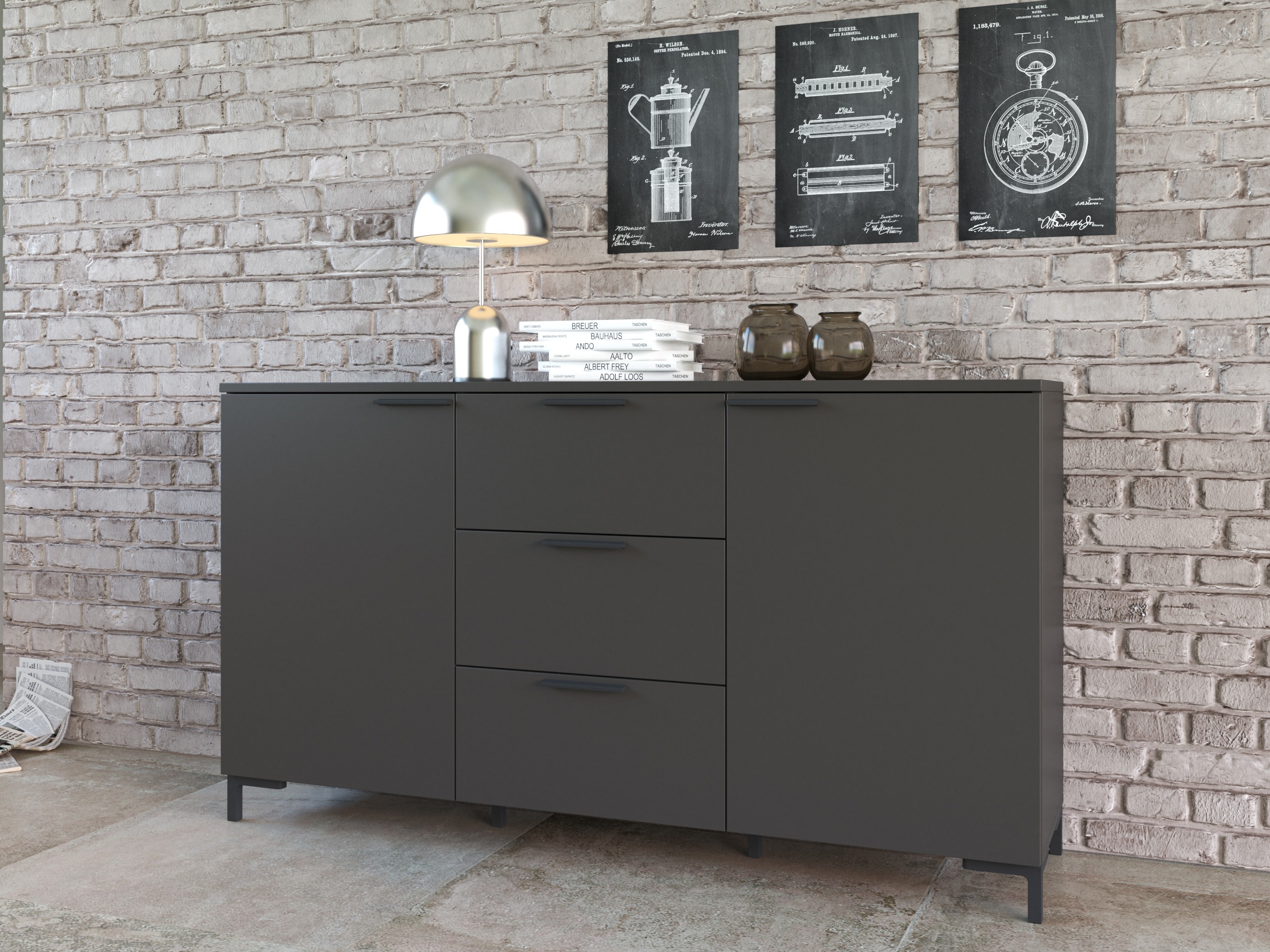 Chest of drawers Salnola 101 (Grey)