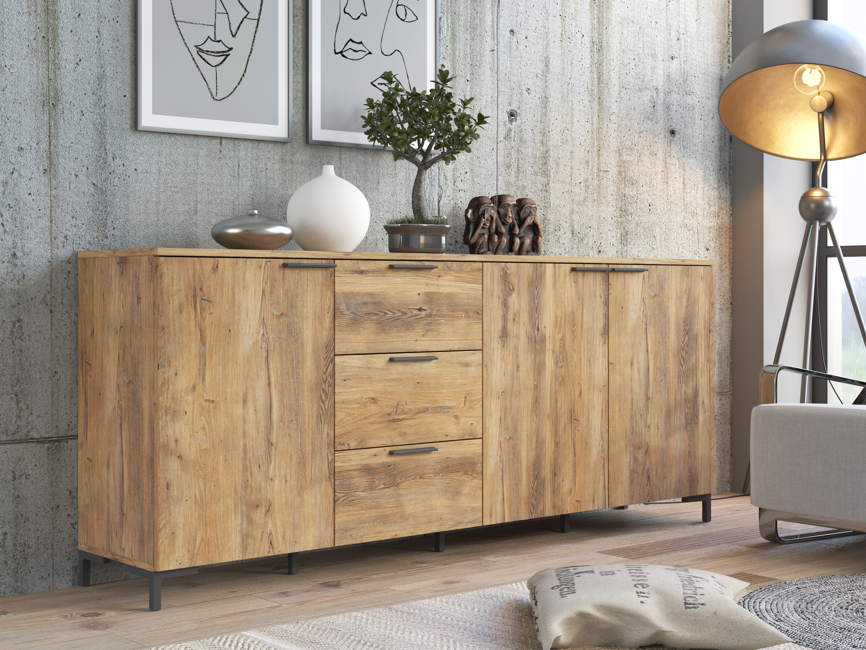 Chest of drawers Salnola 102 (Chestnut)