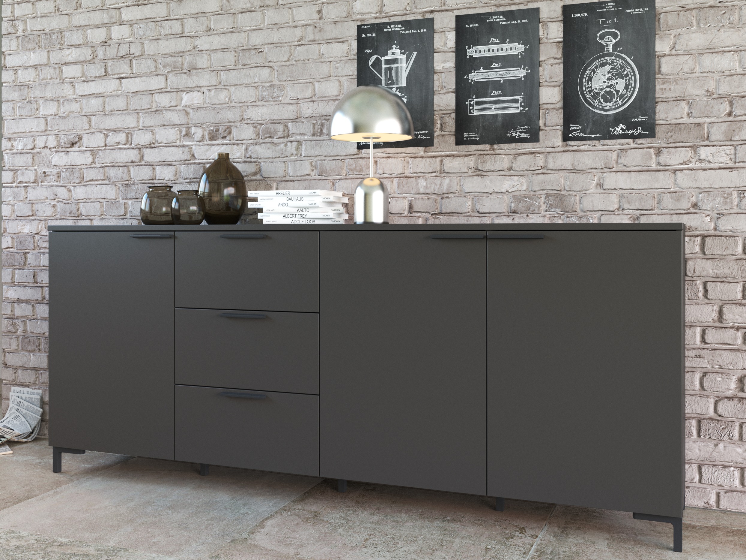 Chest of drawers Salnola 102 (Grey)