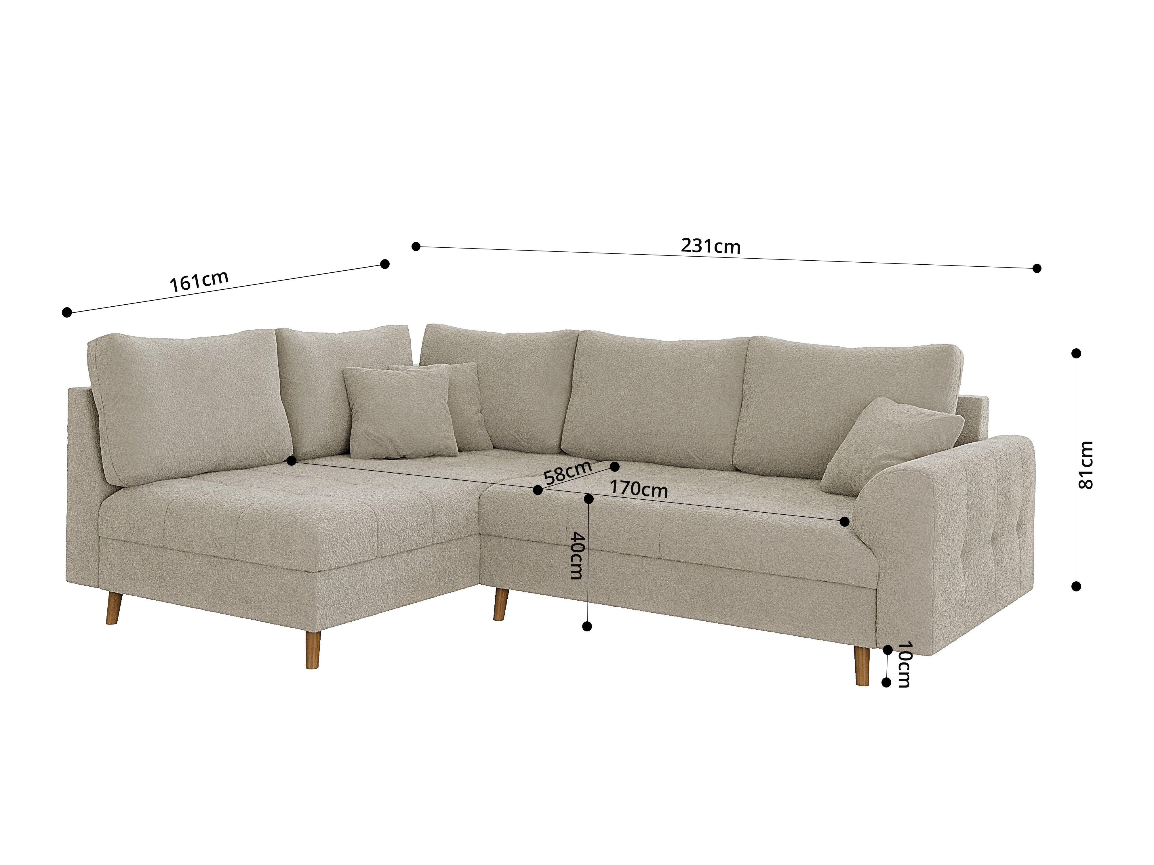 Corner sofa Elbmori 100 (Coral 65)