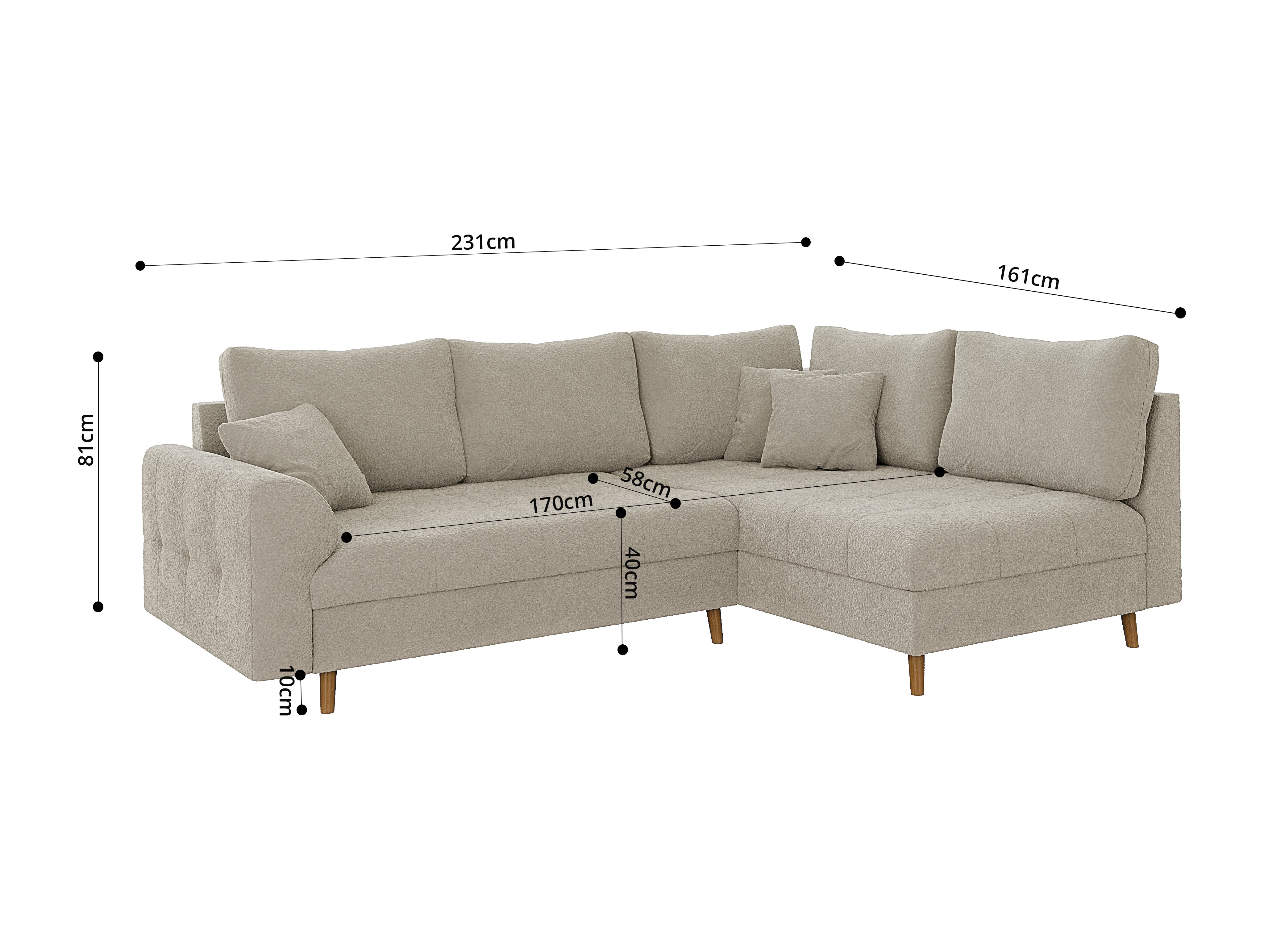 Corner sofa Elbmori 100 (Coral 65)