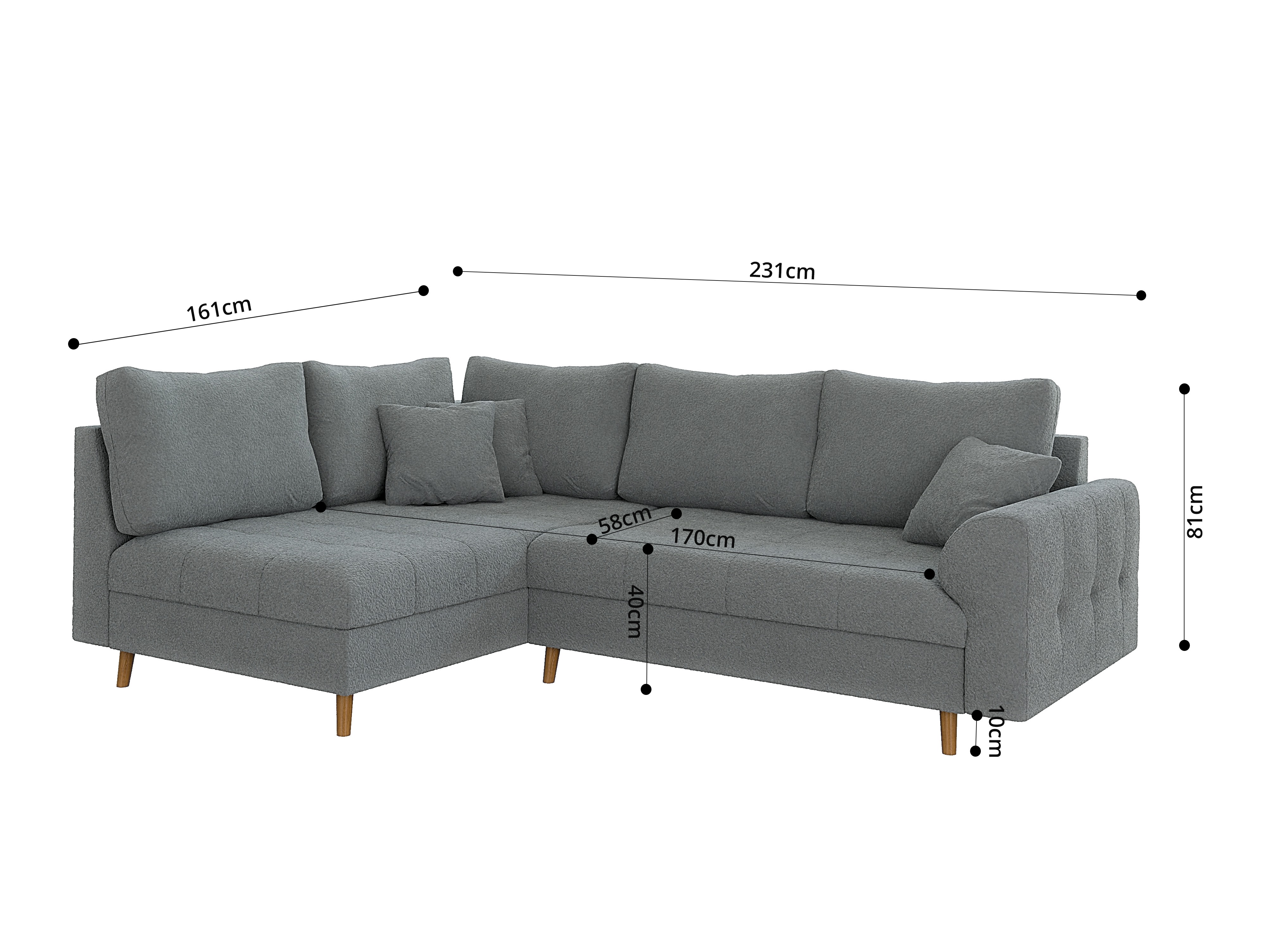 Corner sofa Elbmori 100 (Coral 75)
