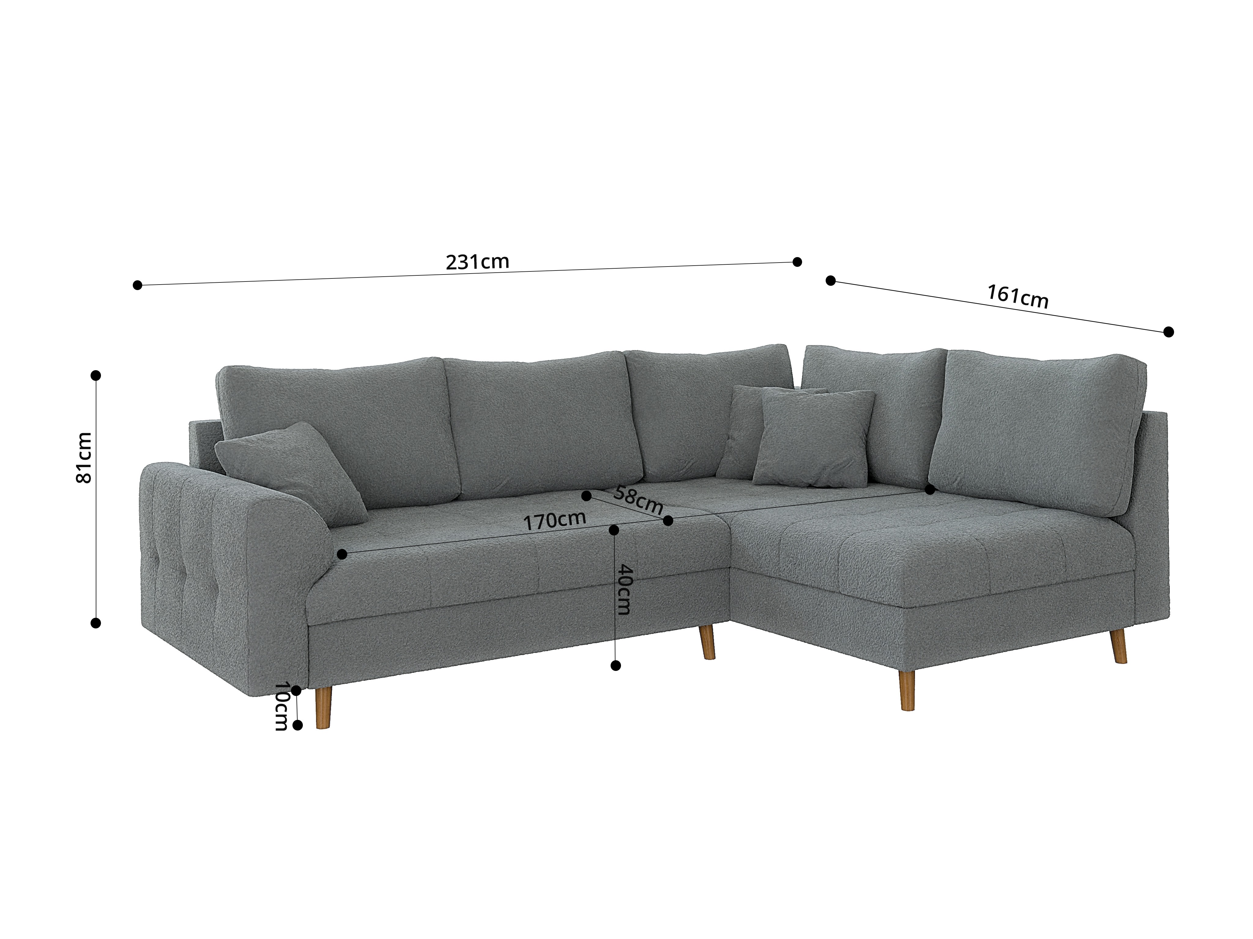 Corner sofa Elbmori 100 (Coral 75)