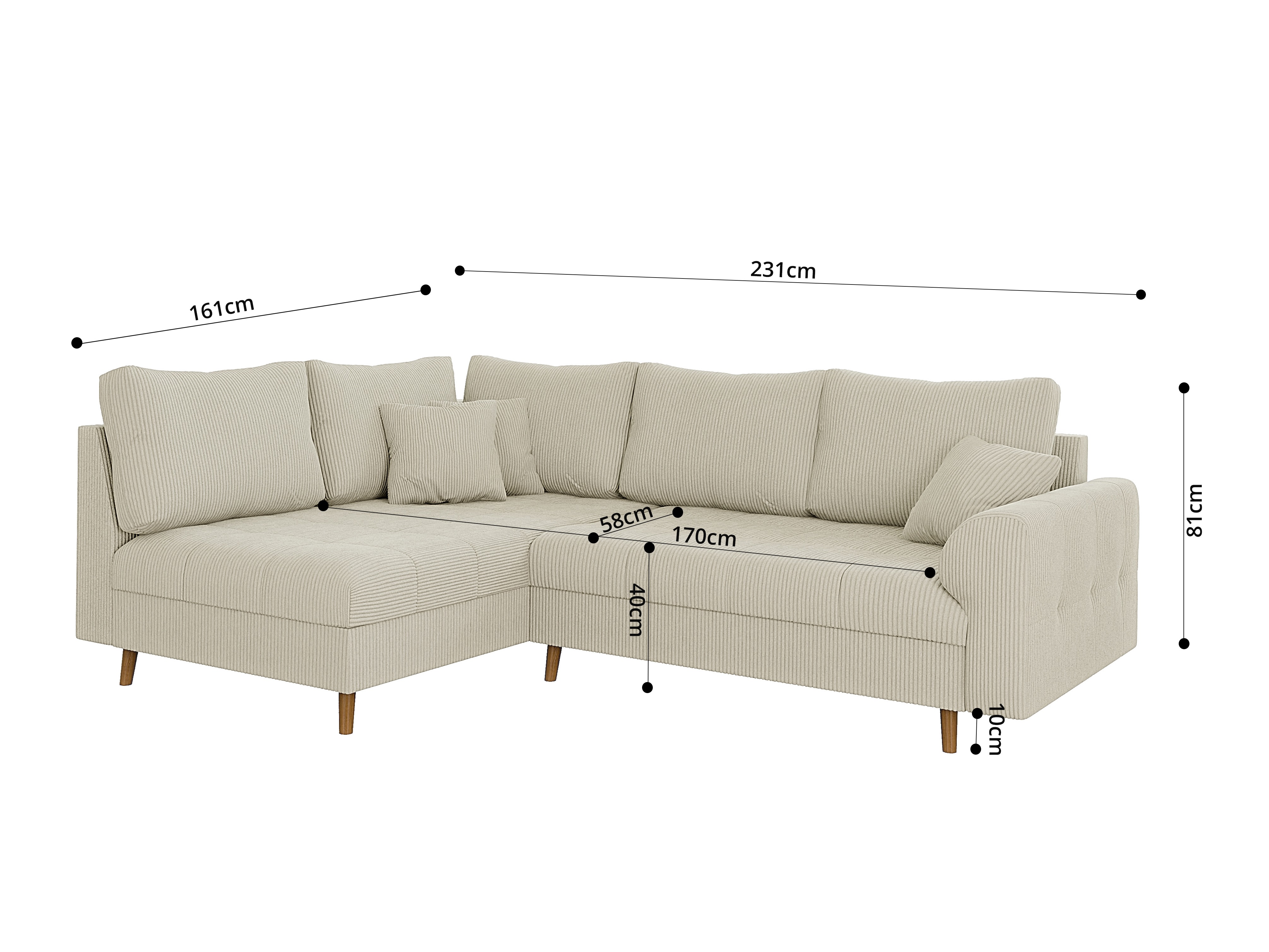 Corner sofa Elbmori 100 (Lincoln 03)