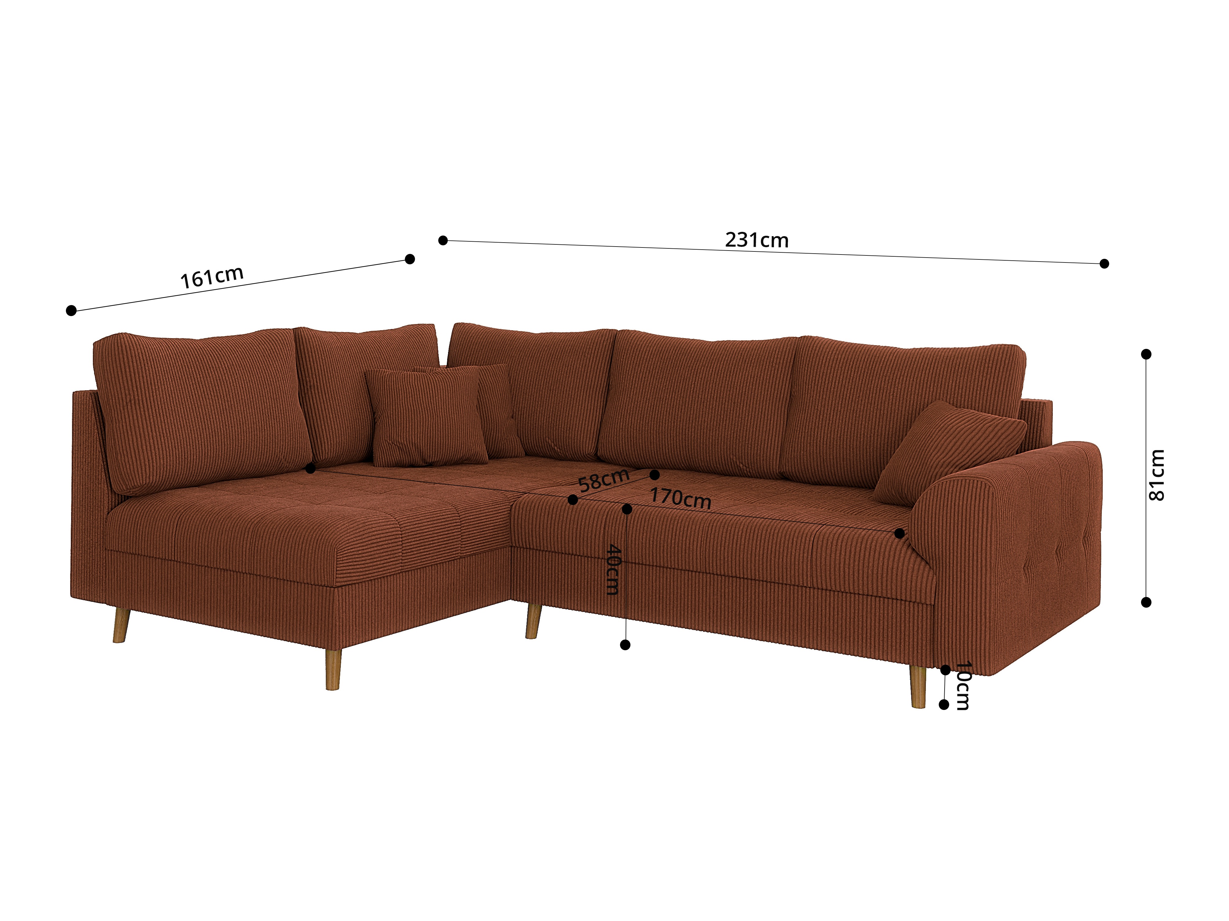 Corner sofa Elbmori 100 (Lincoln 57)