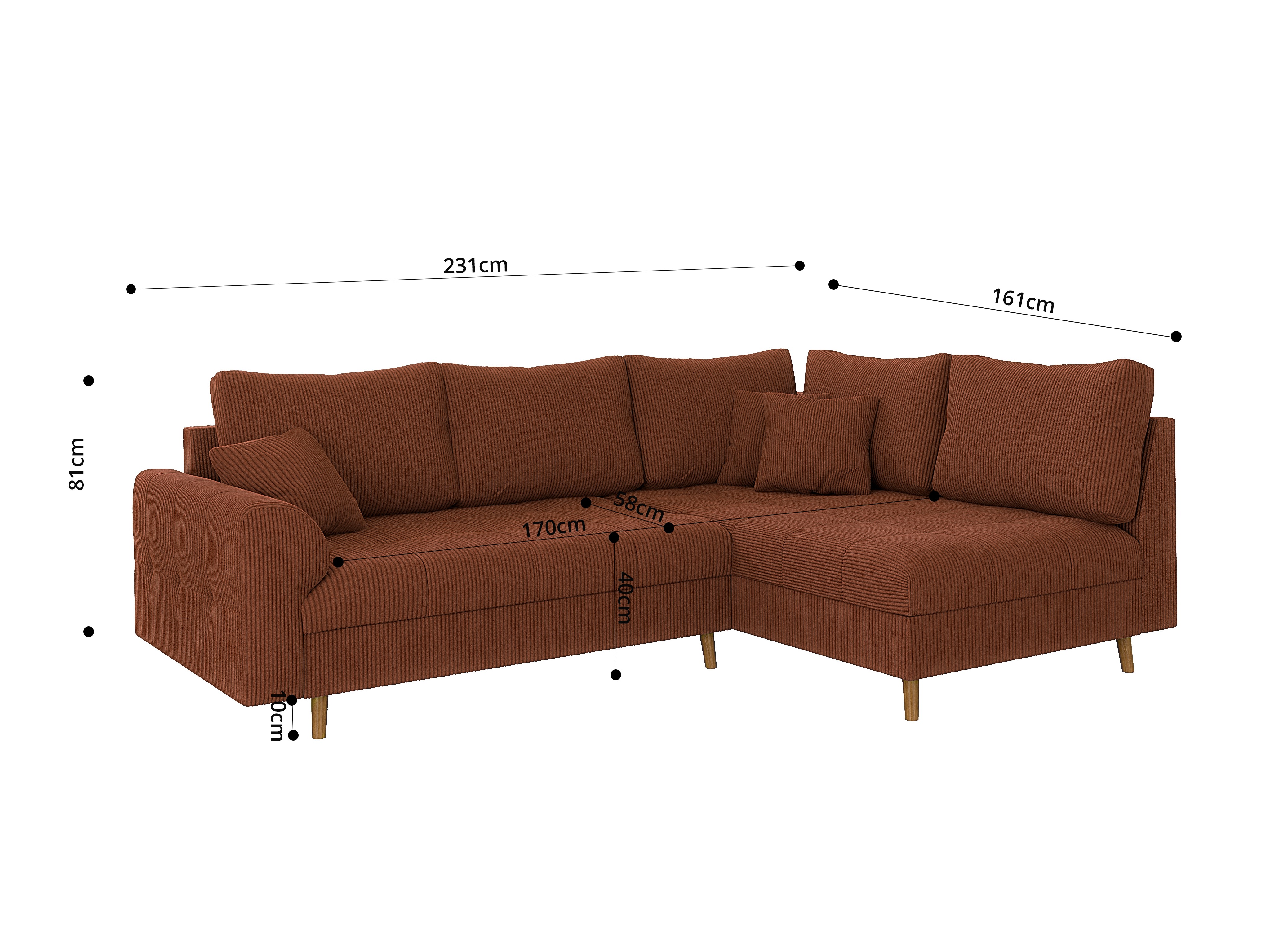 Corner sofa Elbmori 100 (Lincoln 57)
