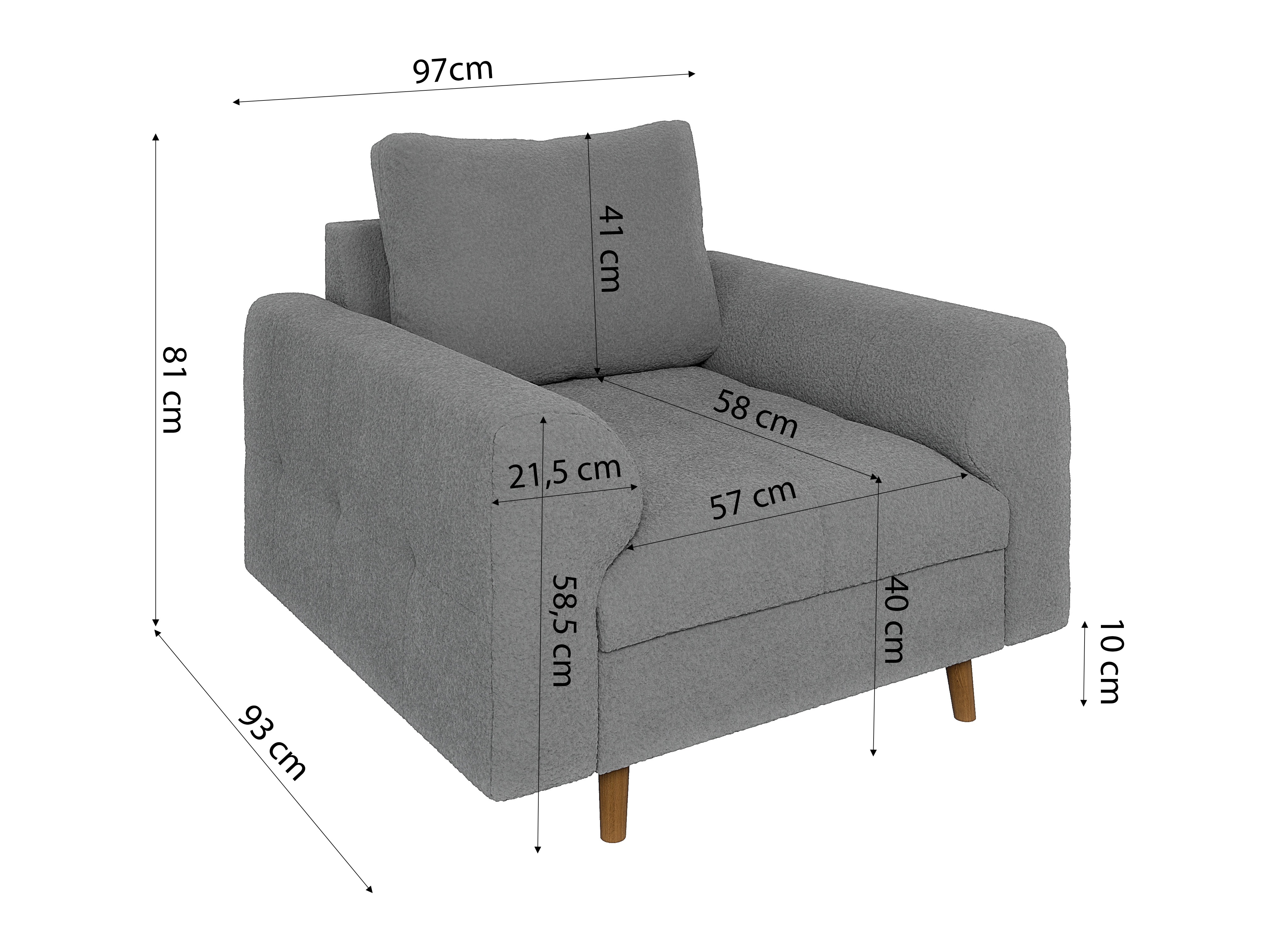 Armchair Elbmori 103 (Coral 75)