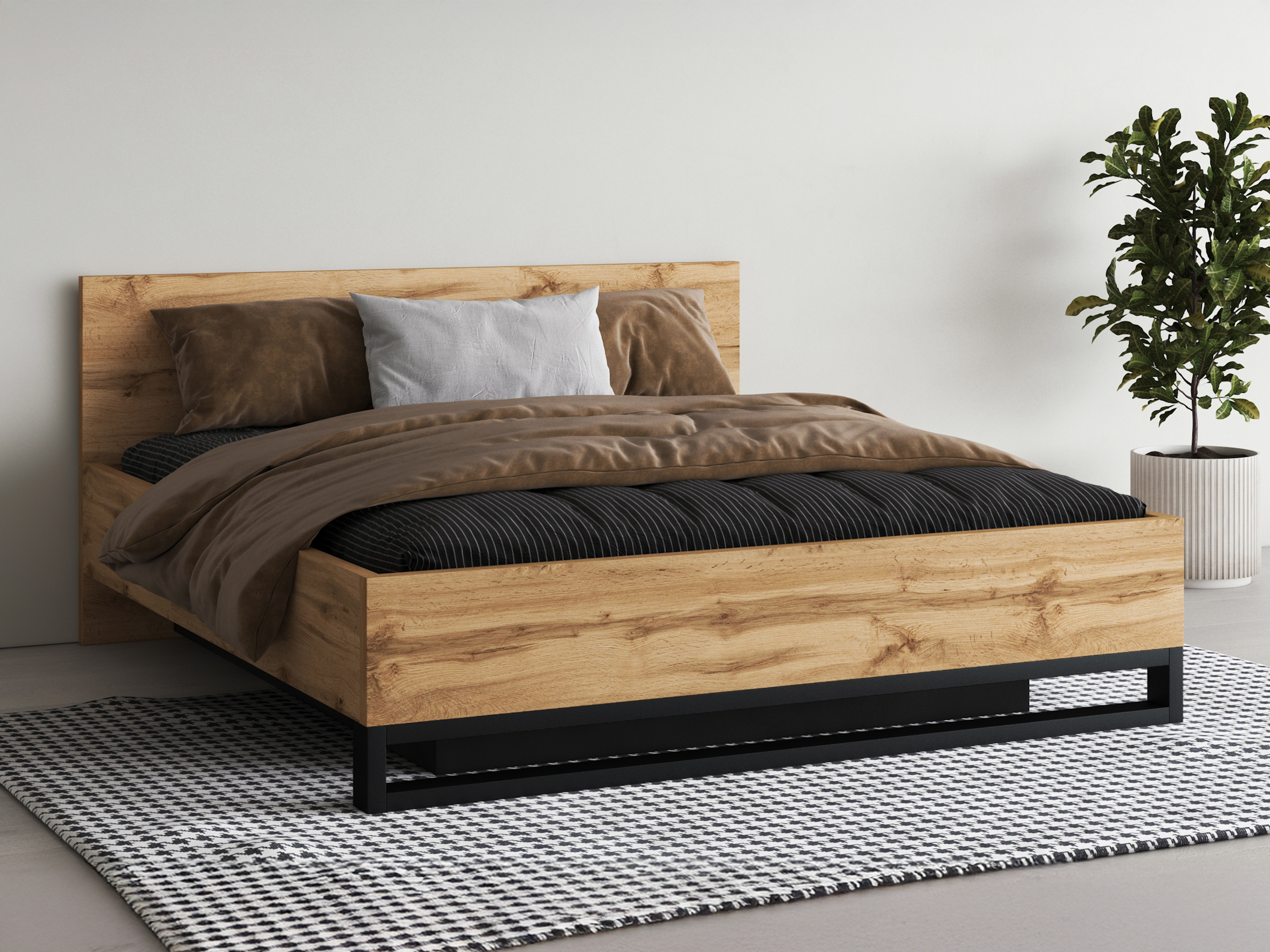 Bed Avicavu 118 (Wotan Oak + Black)