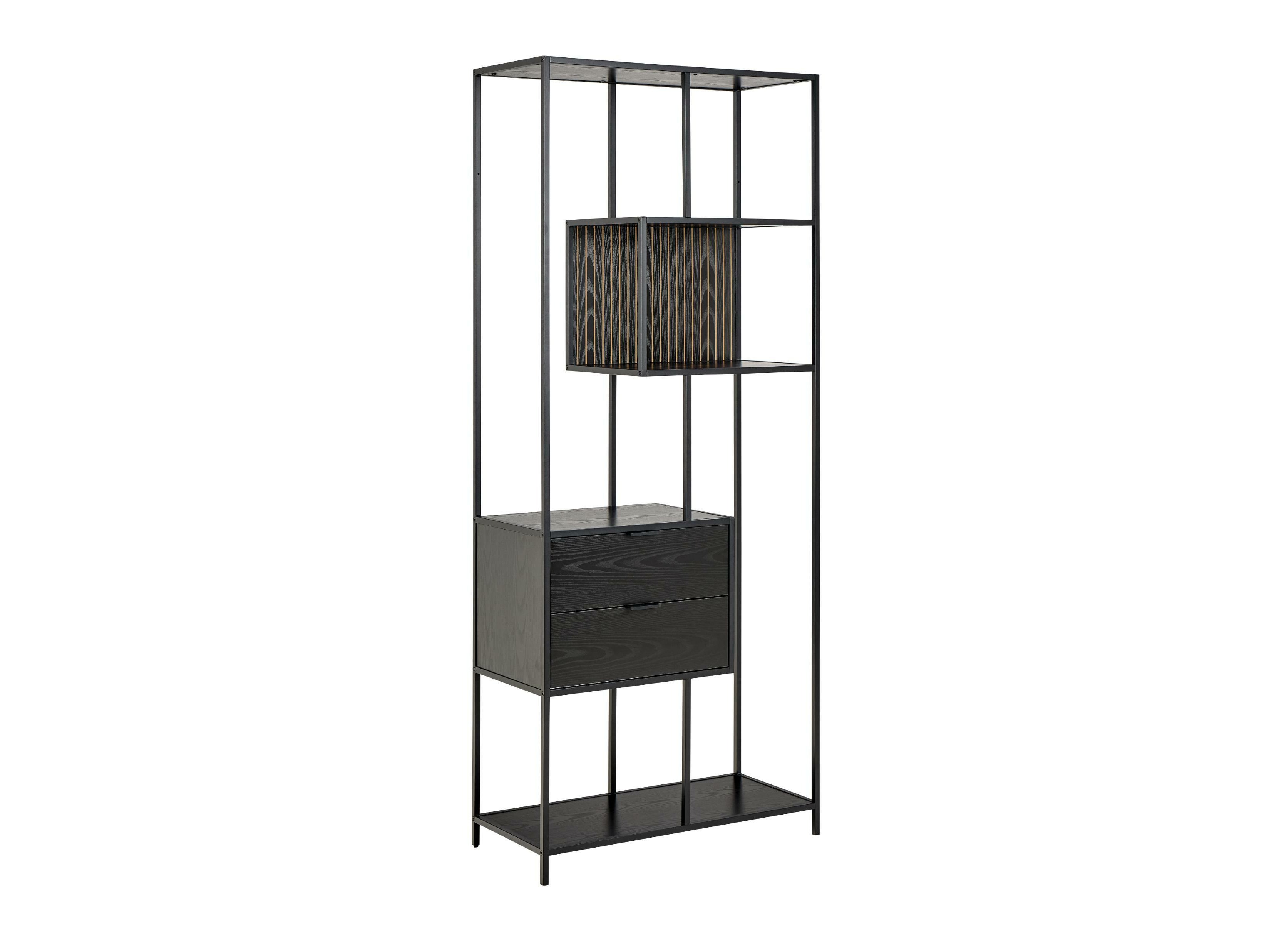 Bookcase Norsica Sevferi 182 (Black ash + Black)