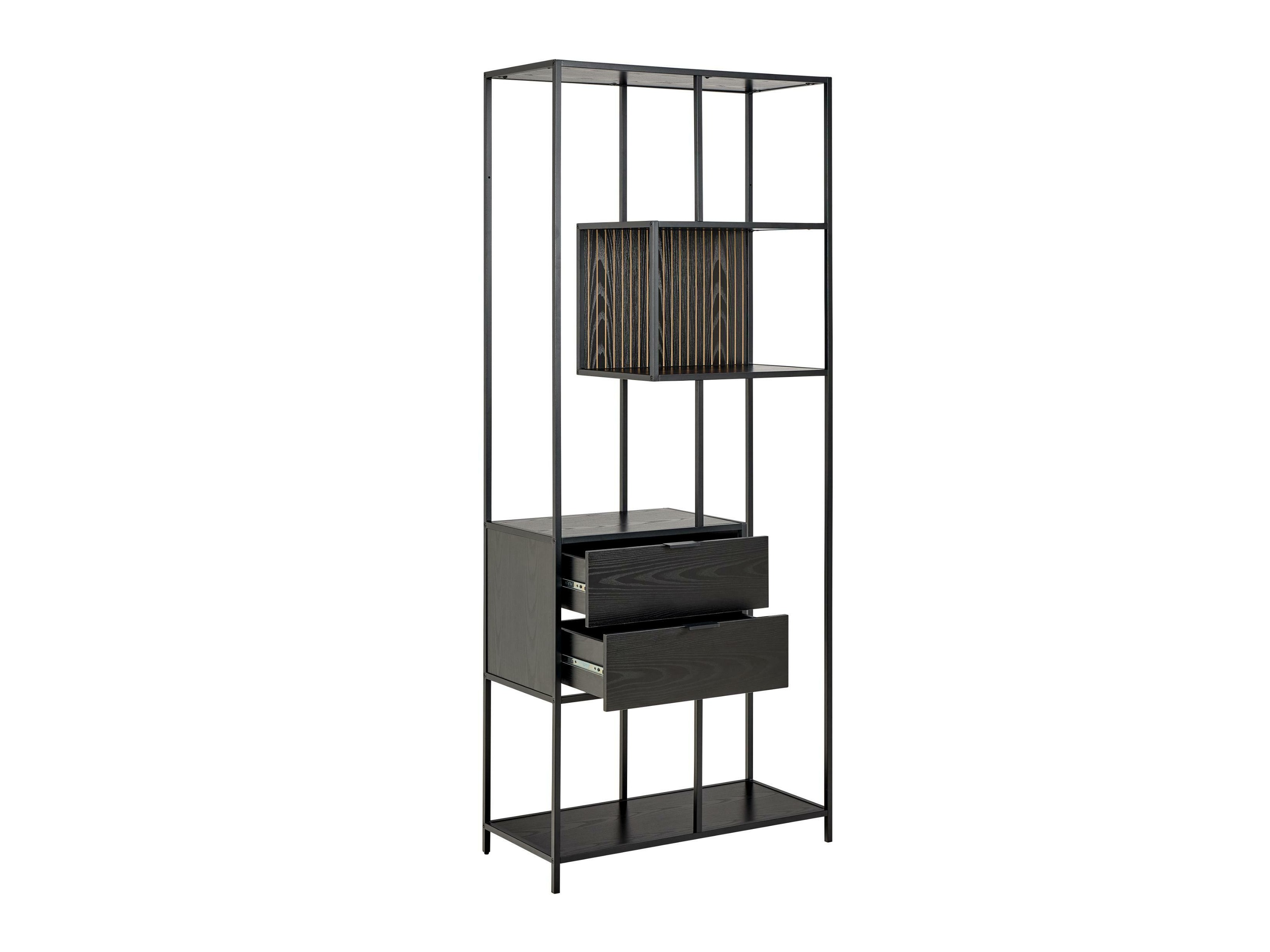 Bookcase Norsica Sevferi 182 (Black ash + Black)