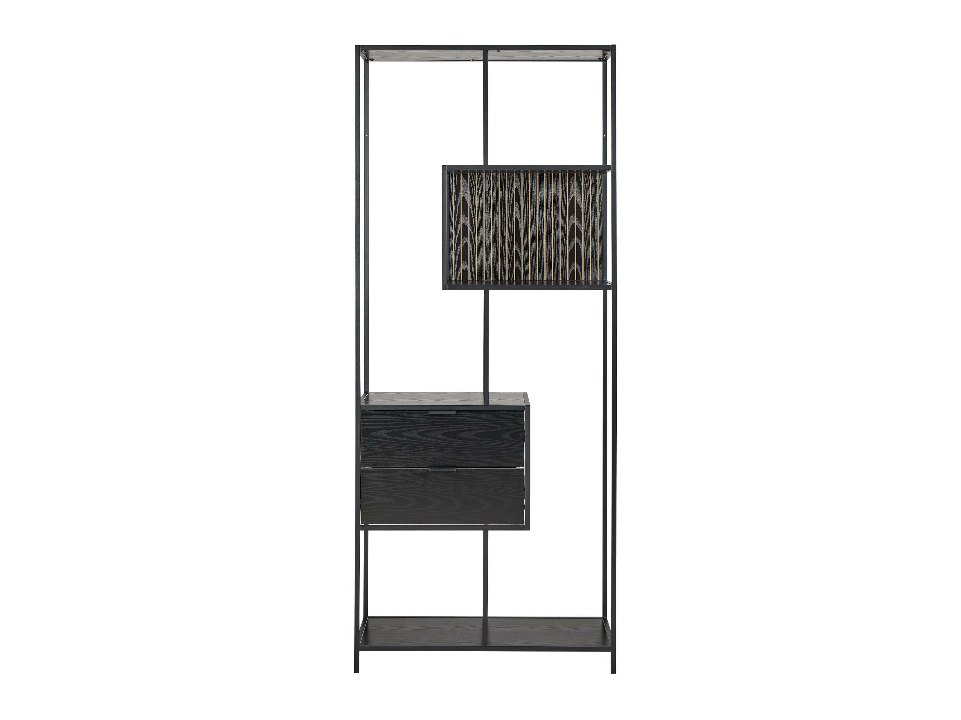 Bookcase Norsica Sevferi 182 (Black ash + Black)