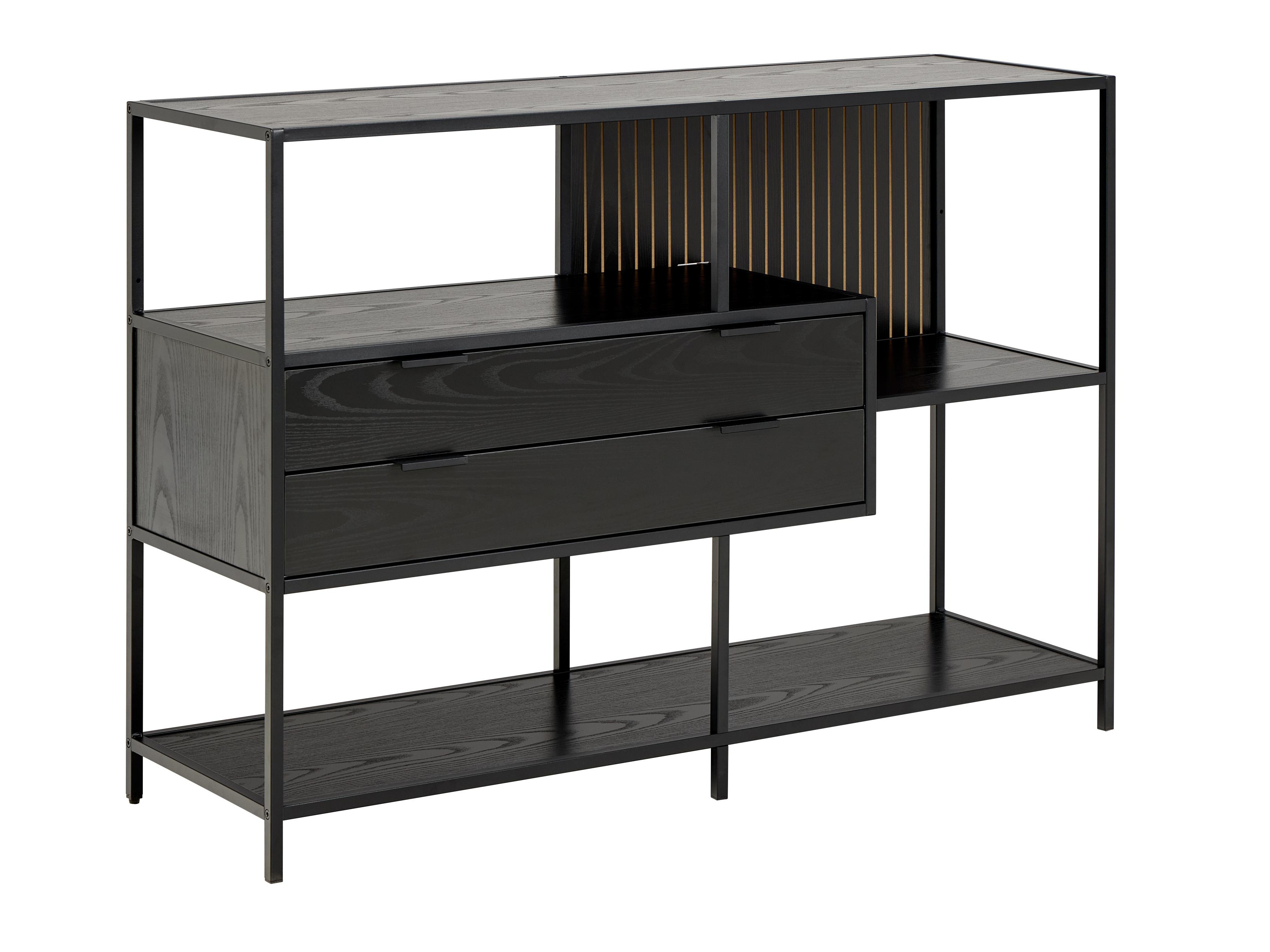 Bookcase Norsica Sevferi 183 (Black ash + Black)