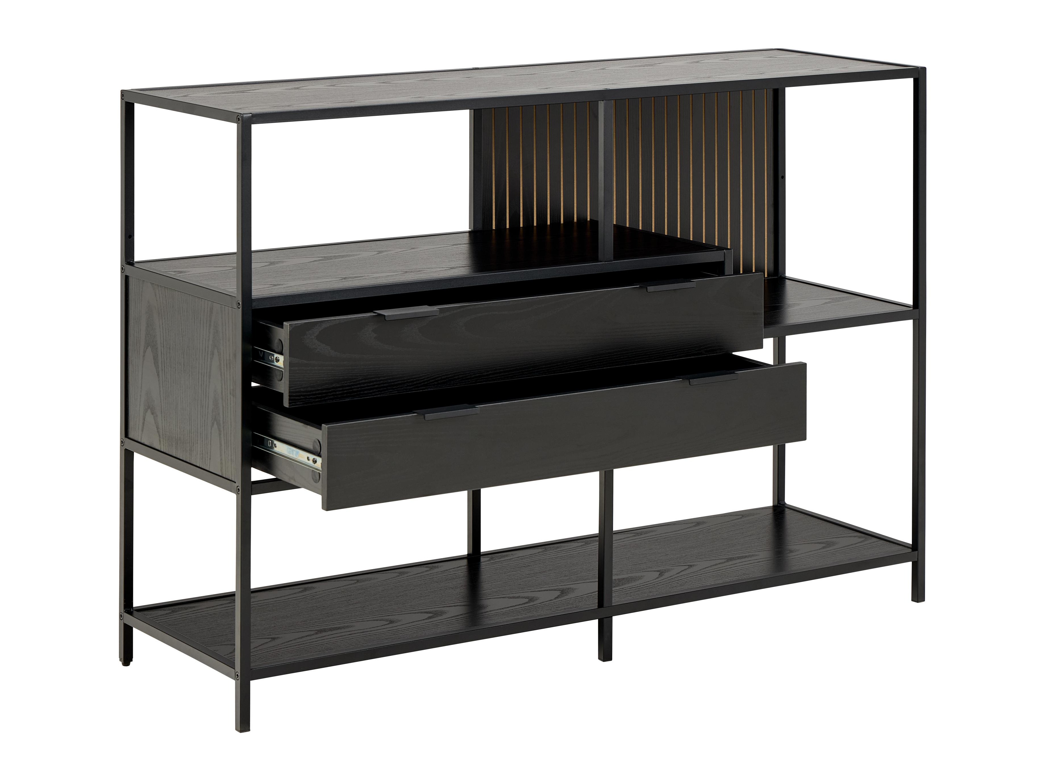 Bookcase Norsica Sevferi 183 (Black ash + Black)