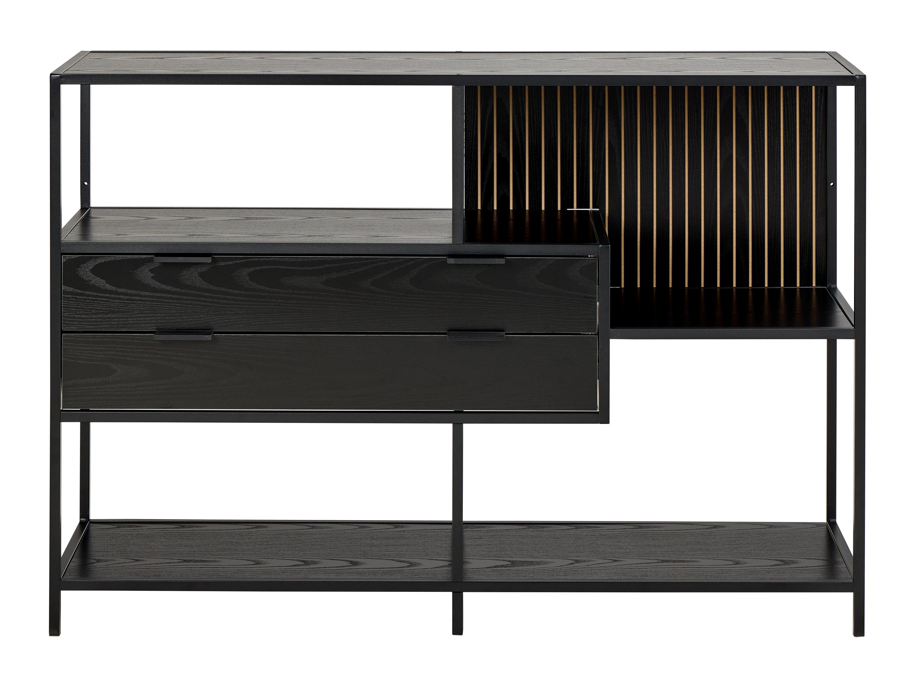 Bookcase Norsica Sevferi 183 (Black ash + Black)