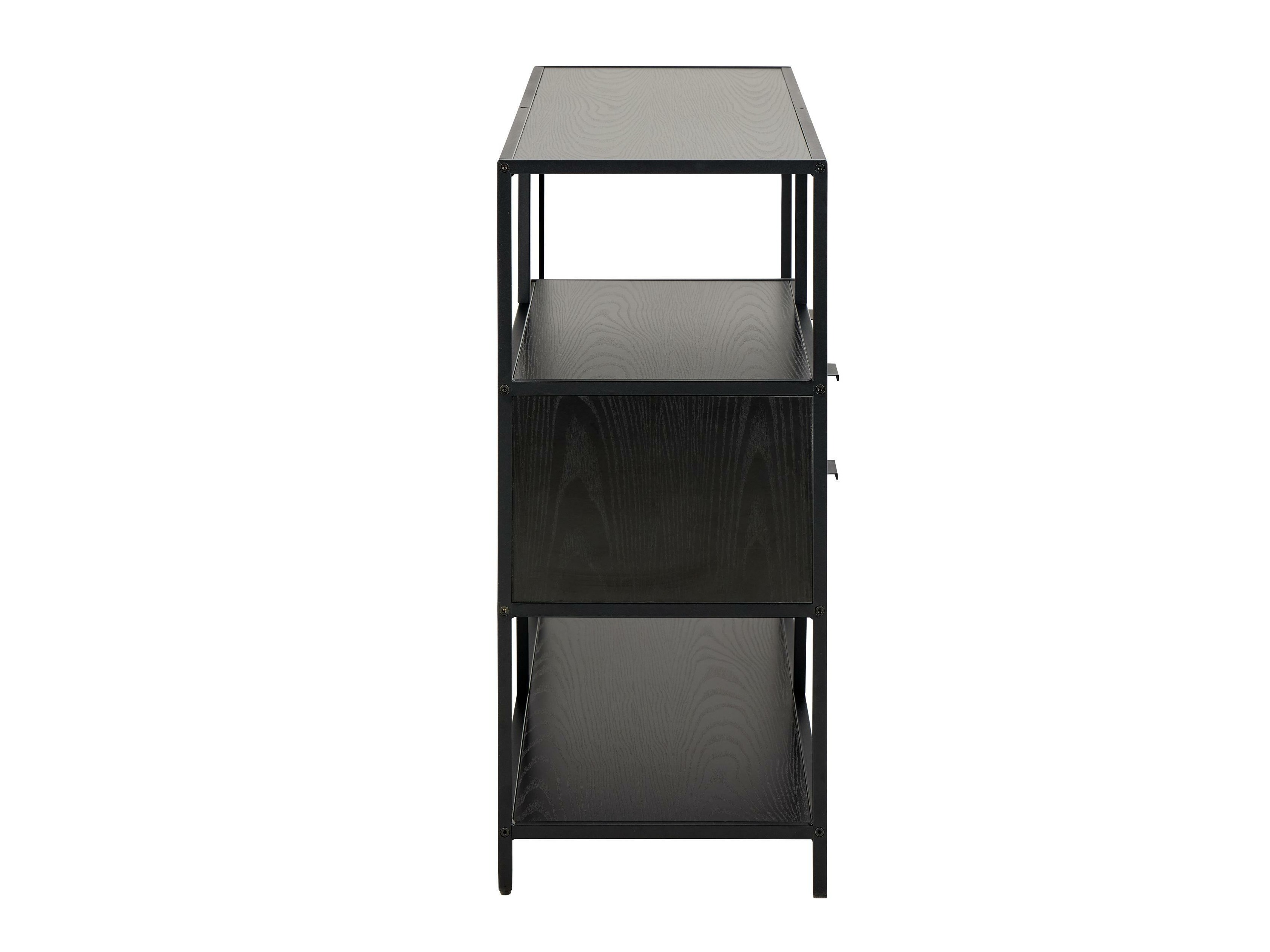 Bookcase Norsica Sevferi 183 (Black ash + Black)