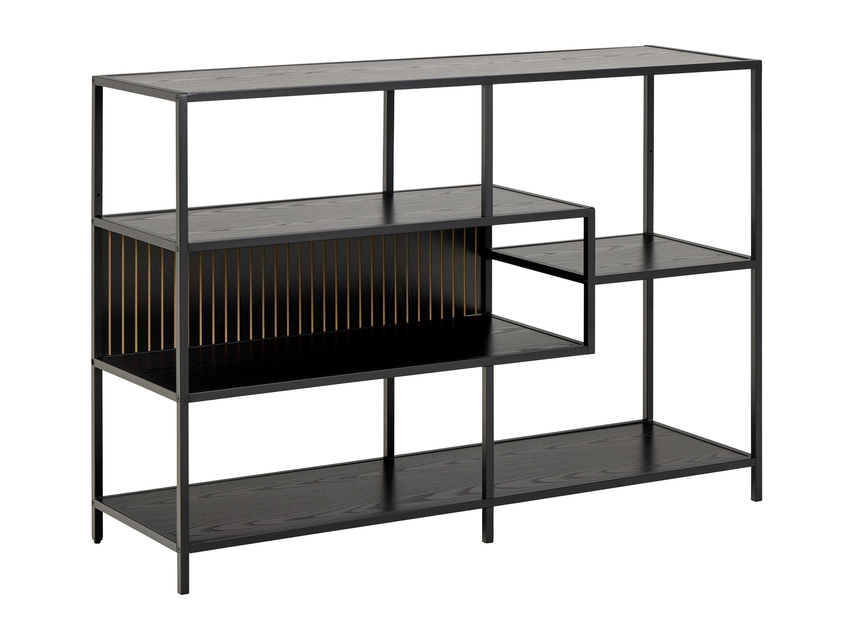 Bookcase Norsica Sevferi 191 (Black ash + Black)