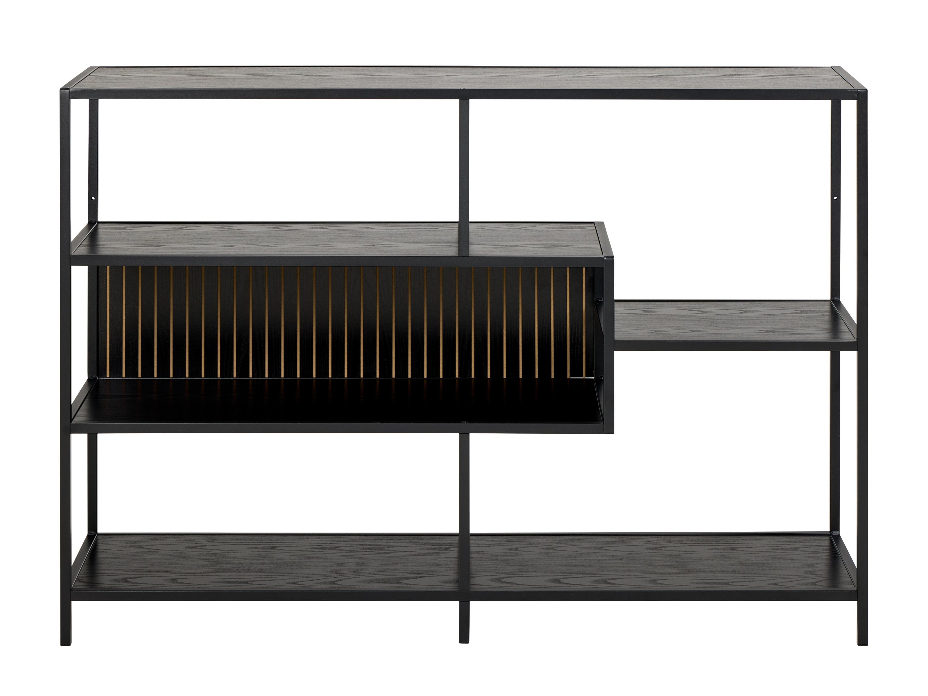 Bookcase Norsica Sevferi 191 (Black ash + Black)