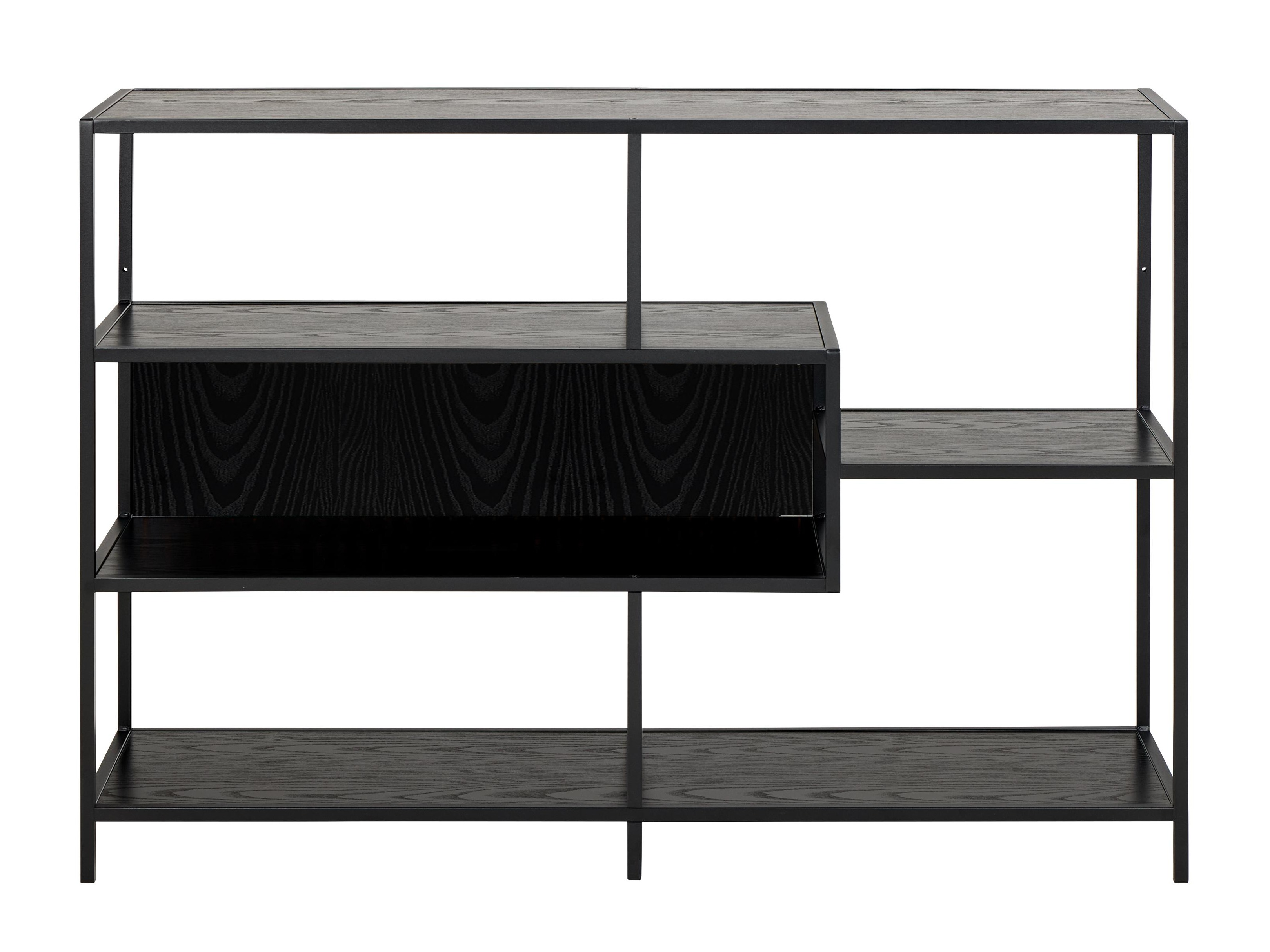 Bookcase Norsica Sevferi 191 (Black ash + Black)