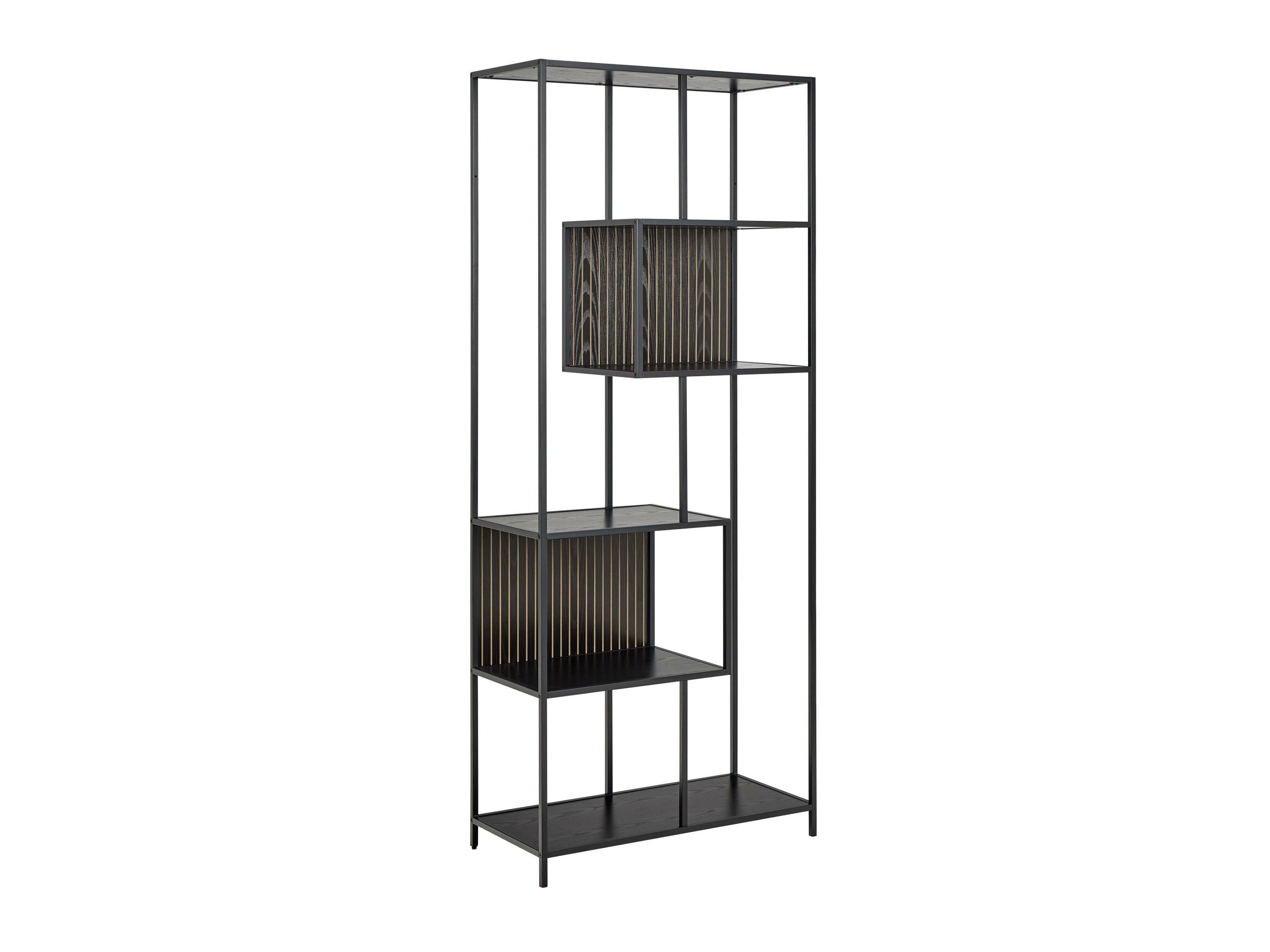 Bookcase Norsica Sevferi 192 (Black ash + Black)