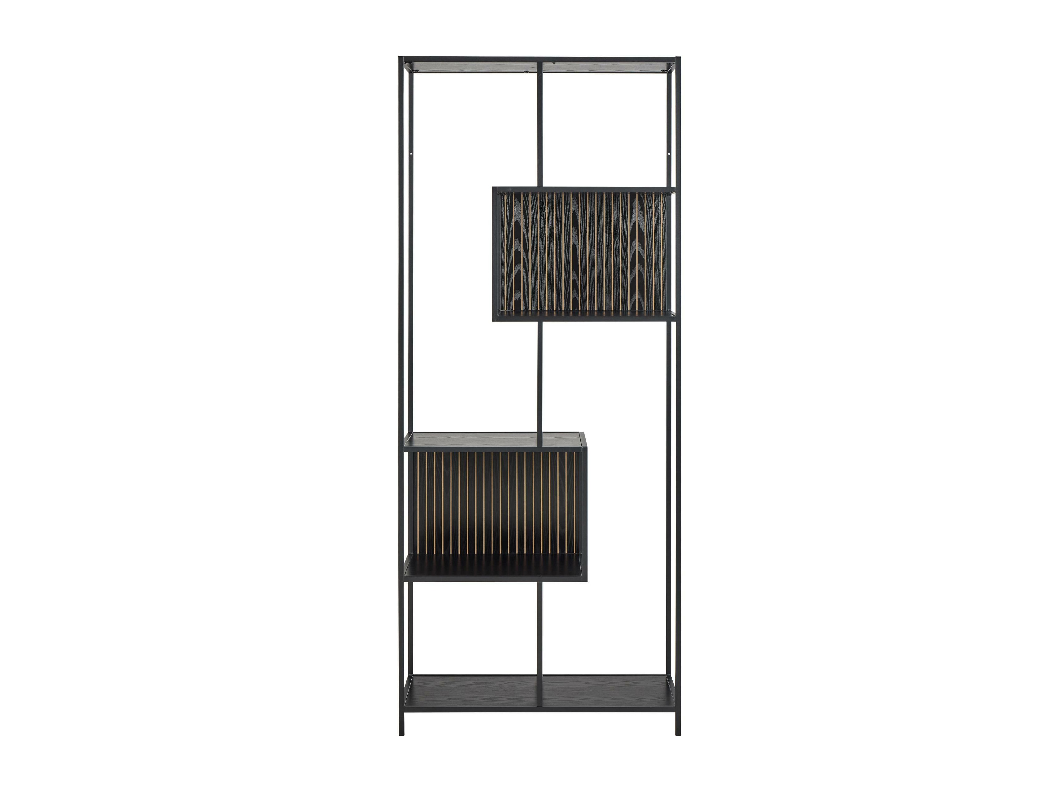 Bookcase Norsica Sevferi 192 (Black ash + Black)