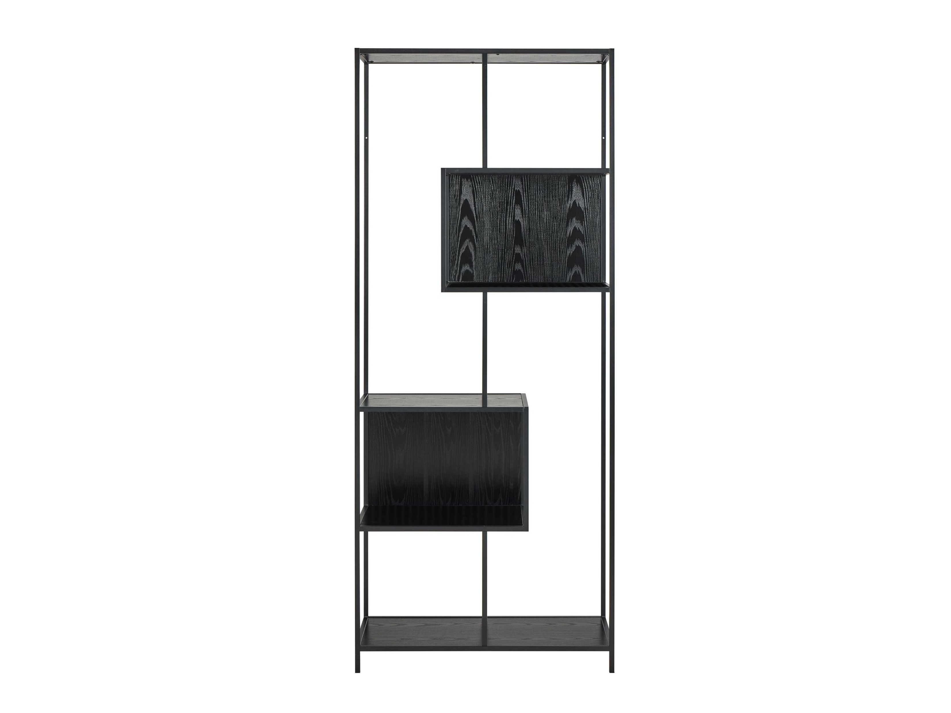 Bookcase Norsica Sevferi 192 (Black ash + Black)