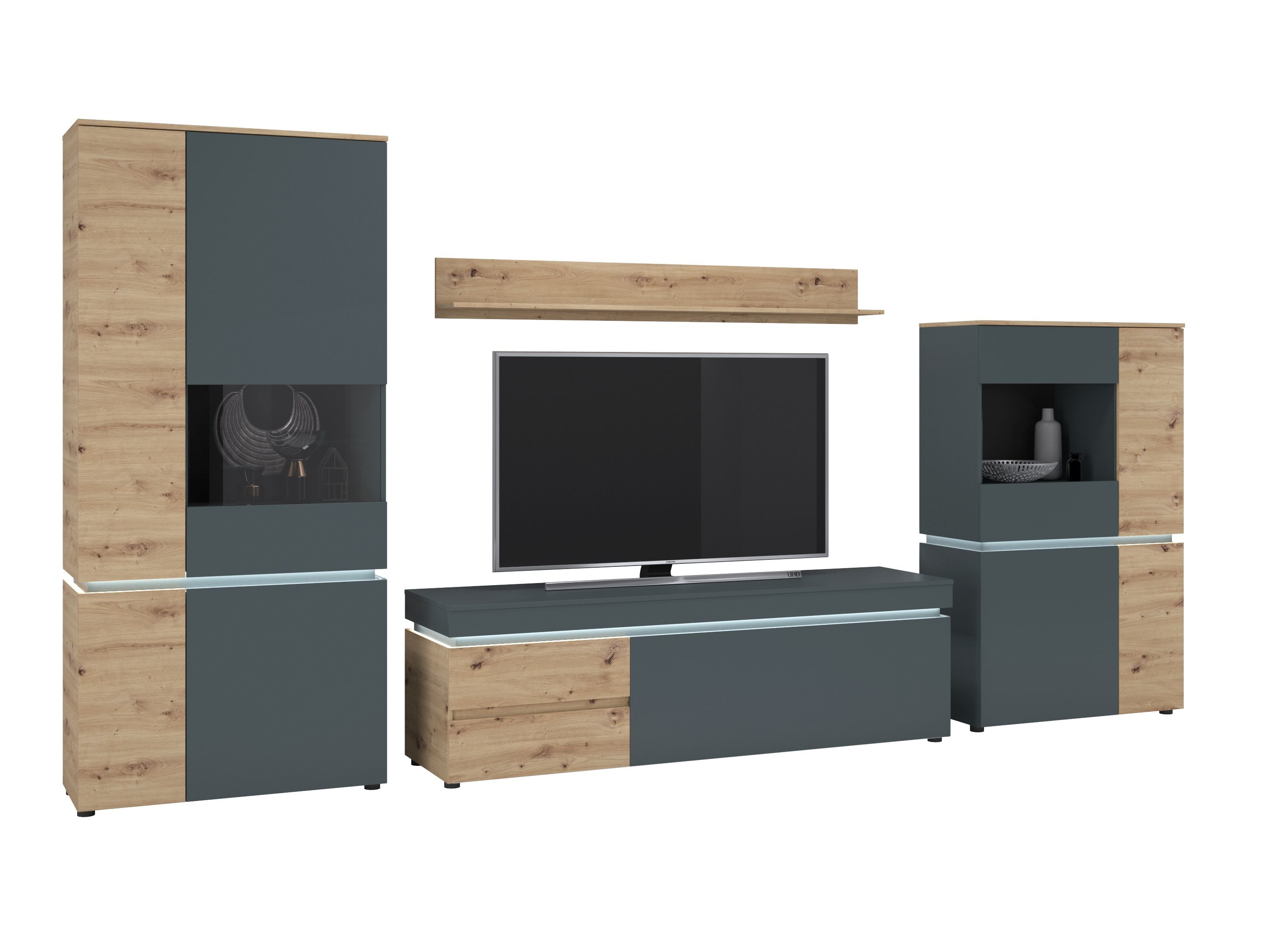 Living room set Ontario 176 (Artisan oak + Grey)