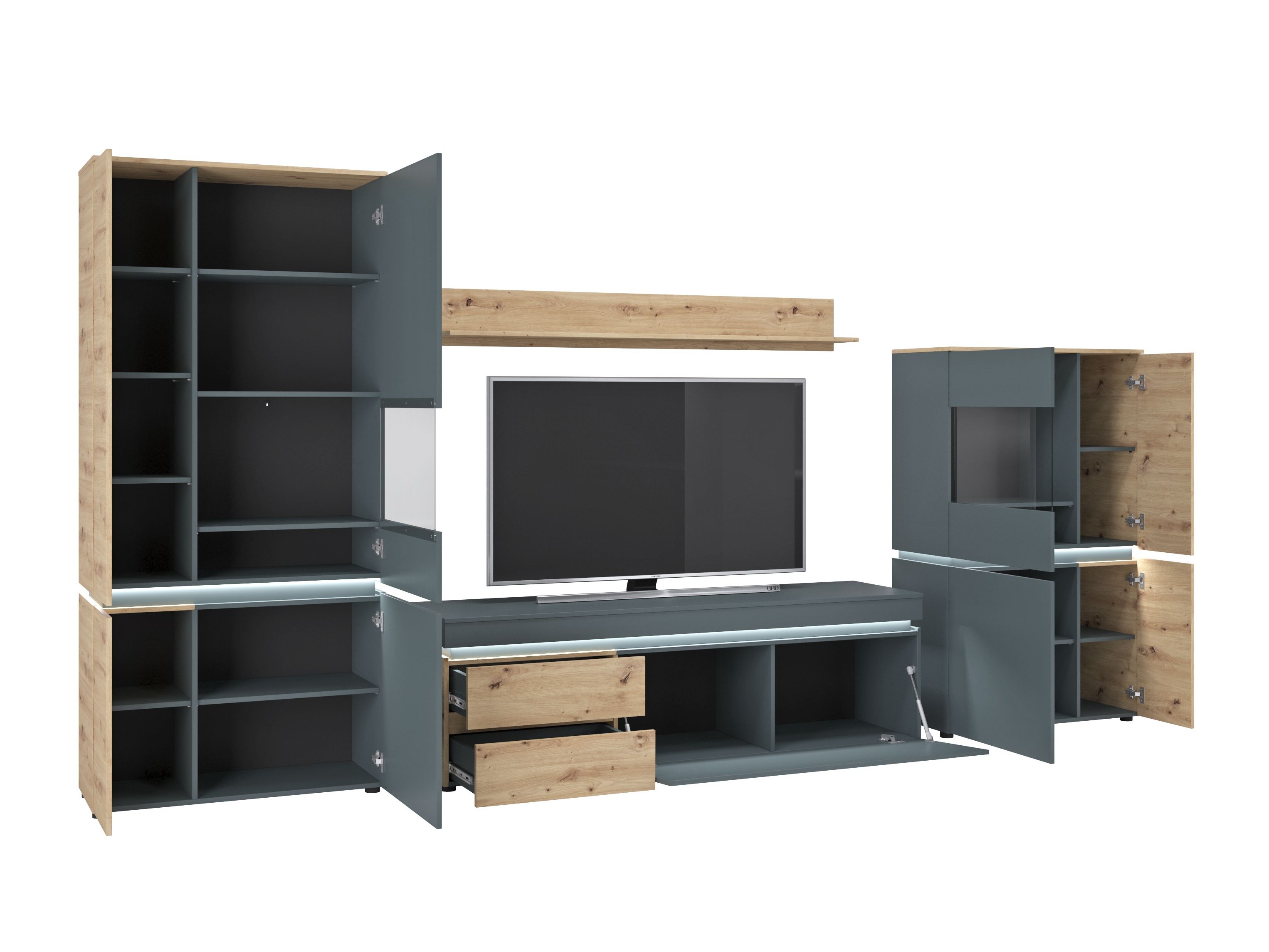 Living room set Ontario 176 (Artisan oak + Grey)