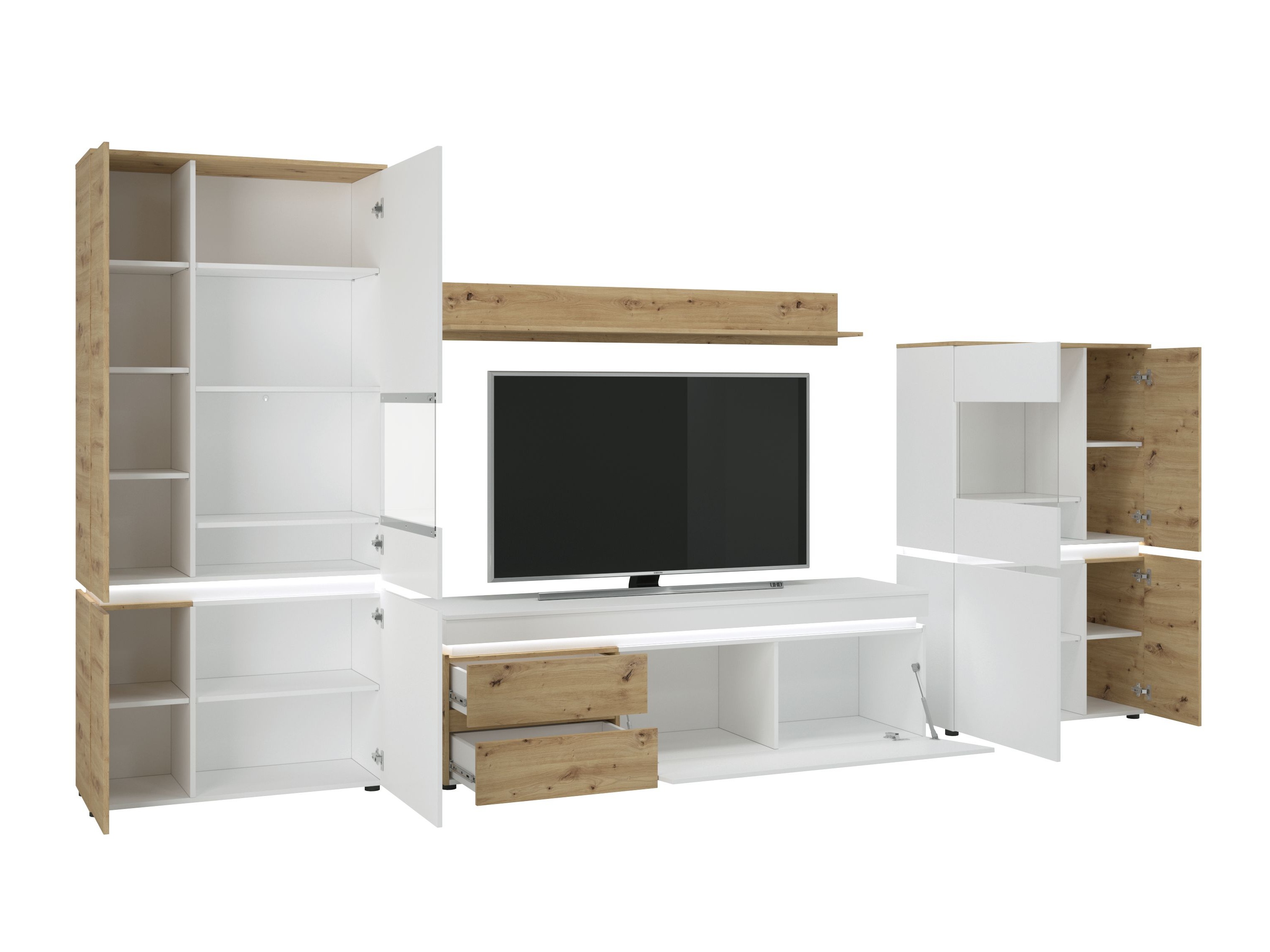 Living room set Ontario 176 (Artisan oak + White)