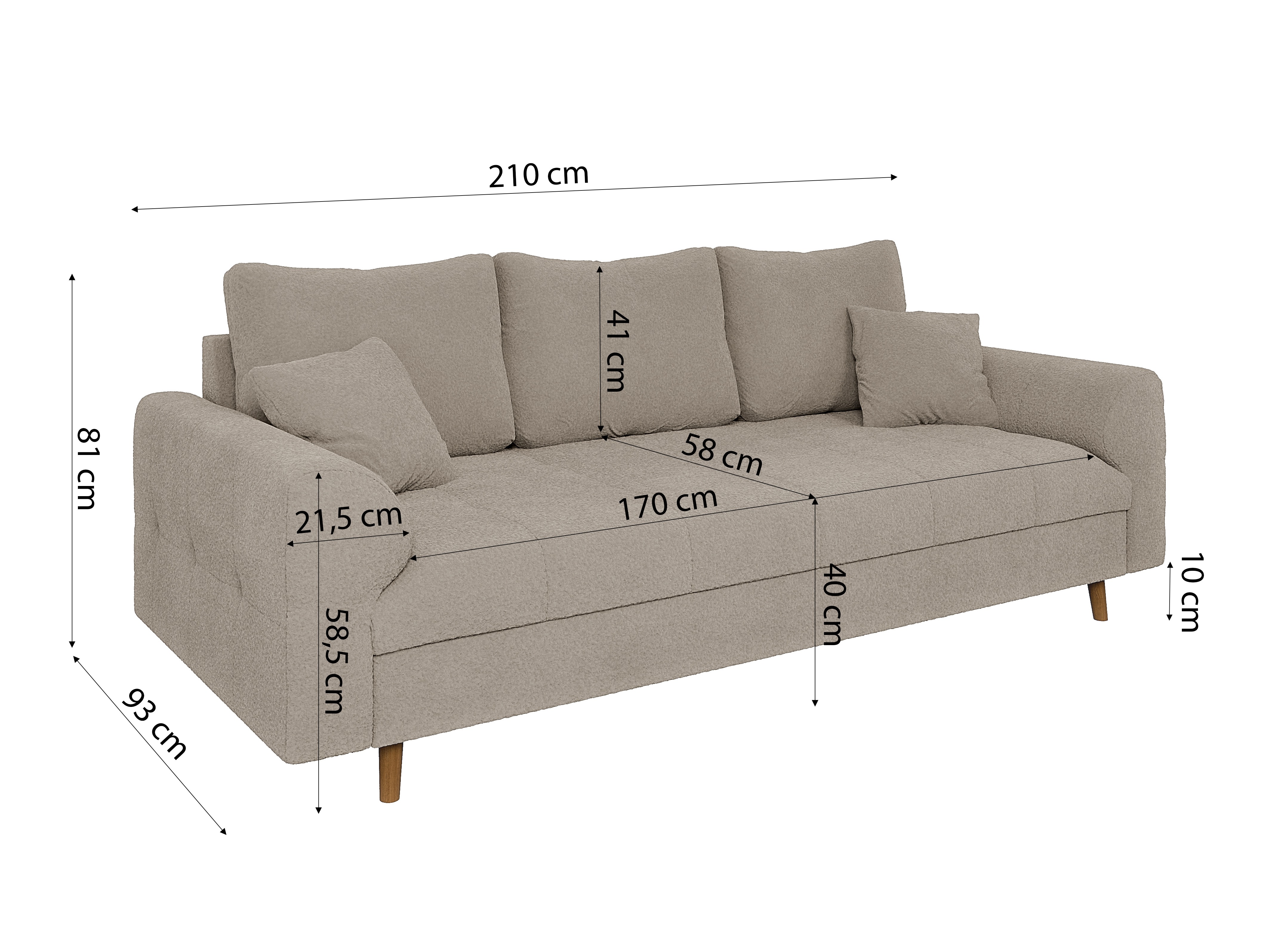 Sofa Elbmori 105 (Coral 65)