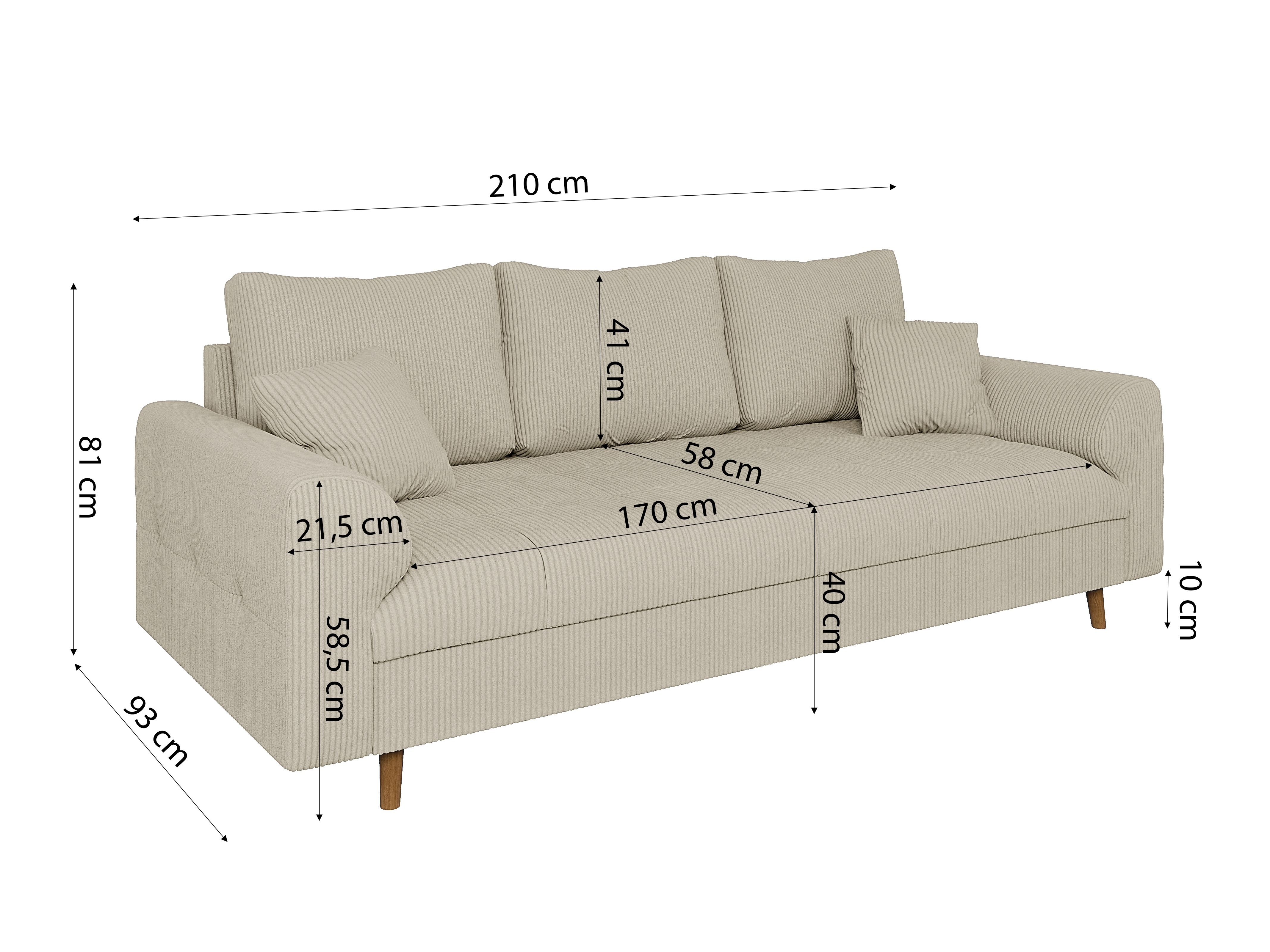 Sofa Elbmori 105 (Lincoln 03)