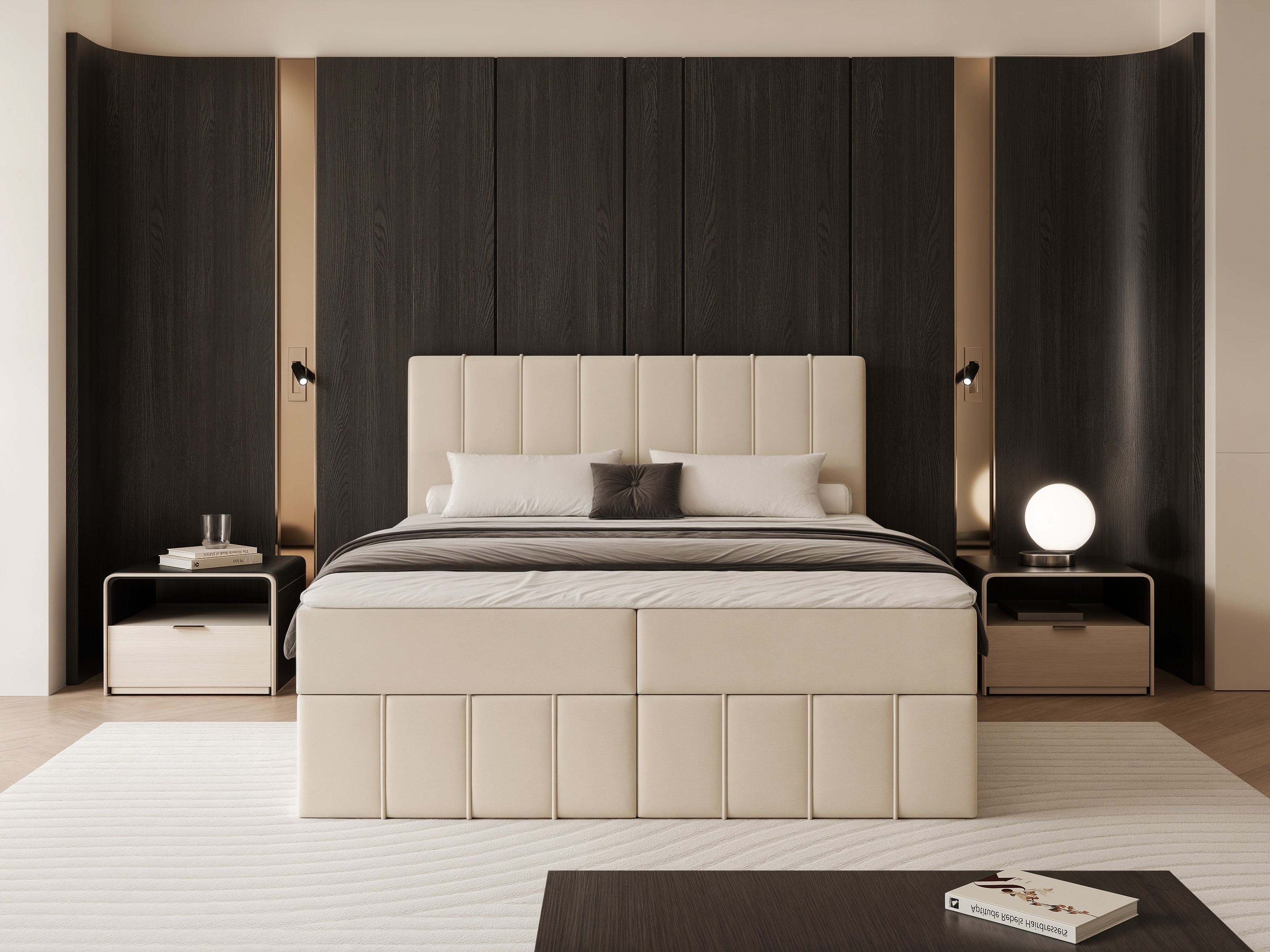 Continental bed Martinez 125 (Lumi 03)