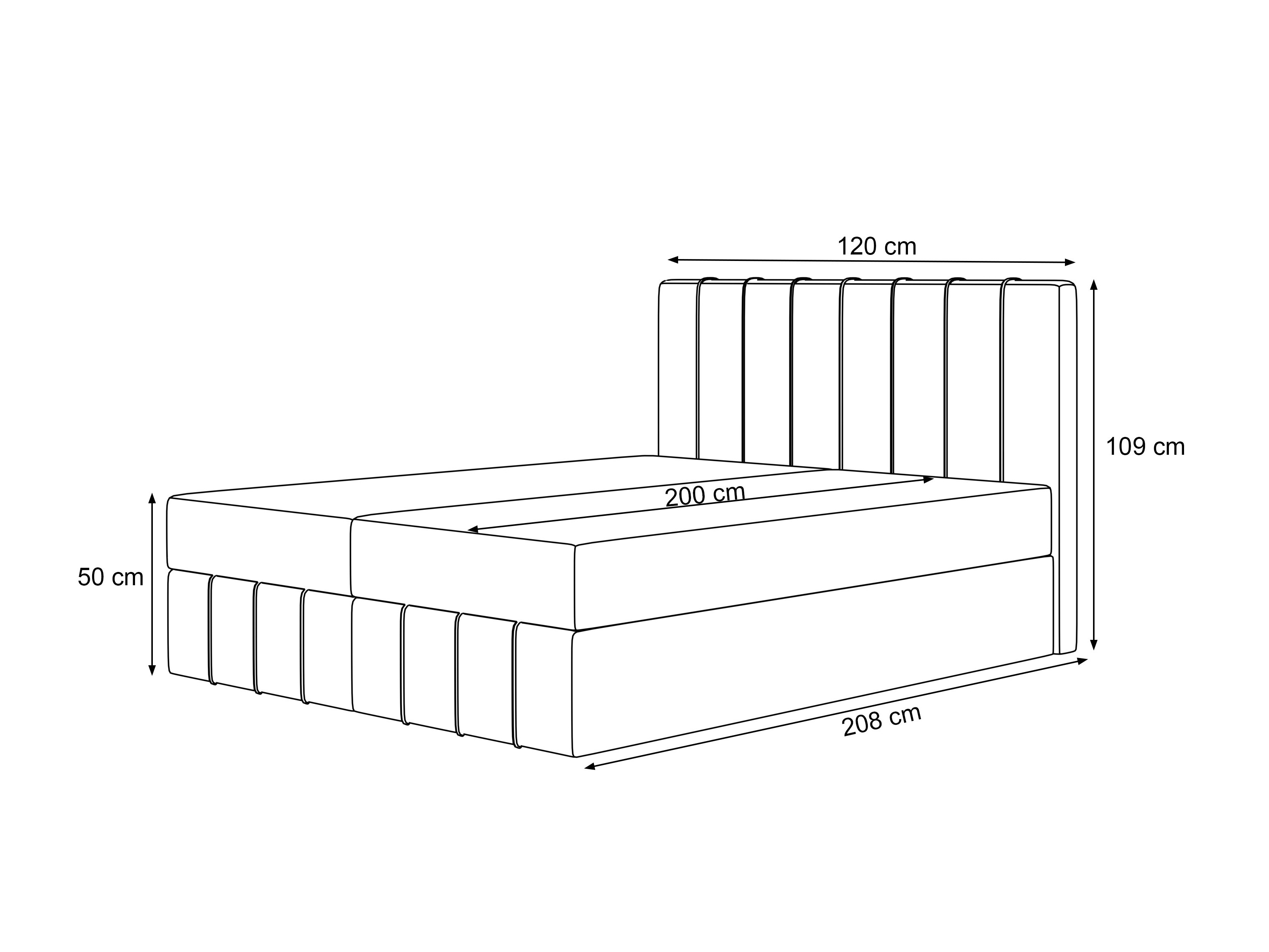Continental bed Martinez 125 (Lumi 35)