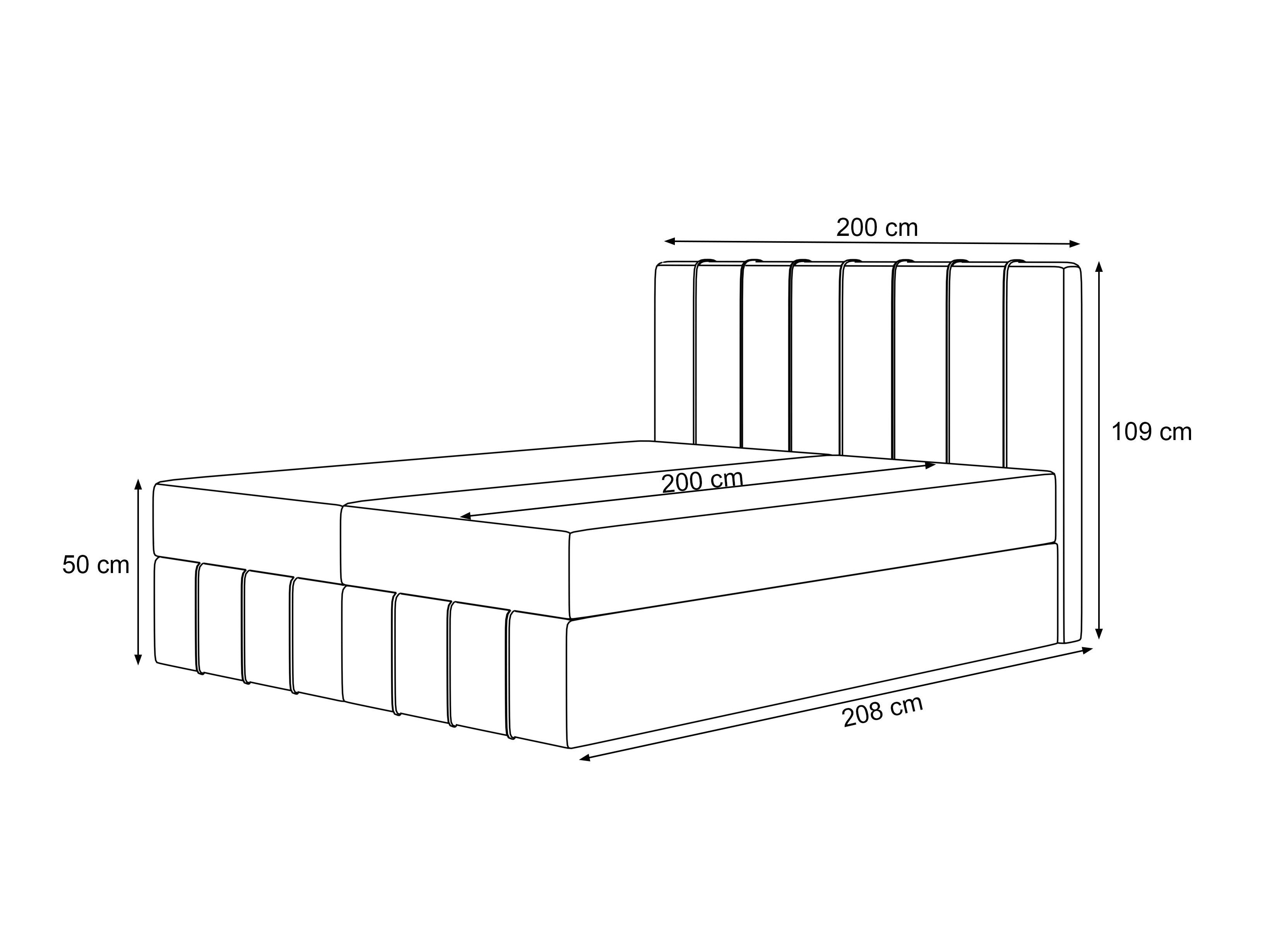 Continental bed Martinez 125 (Melody 02)