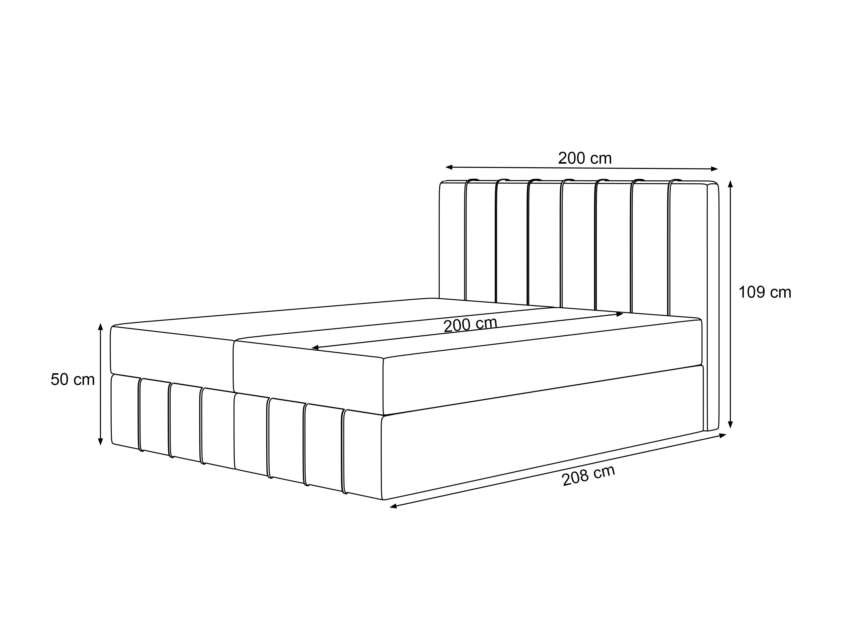 Continental bed Martinez 125 (Melody 07)