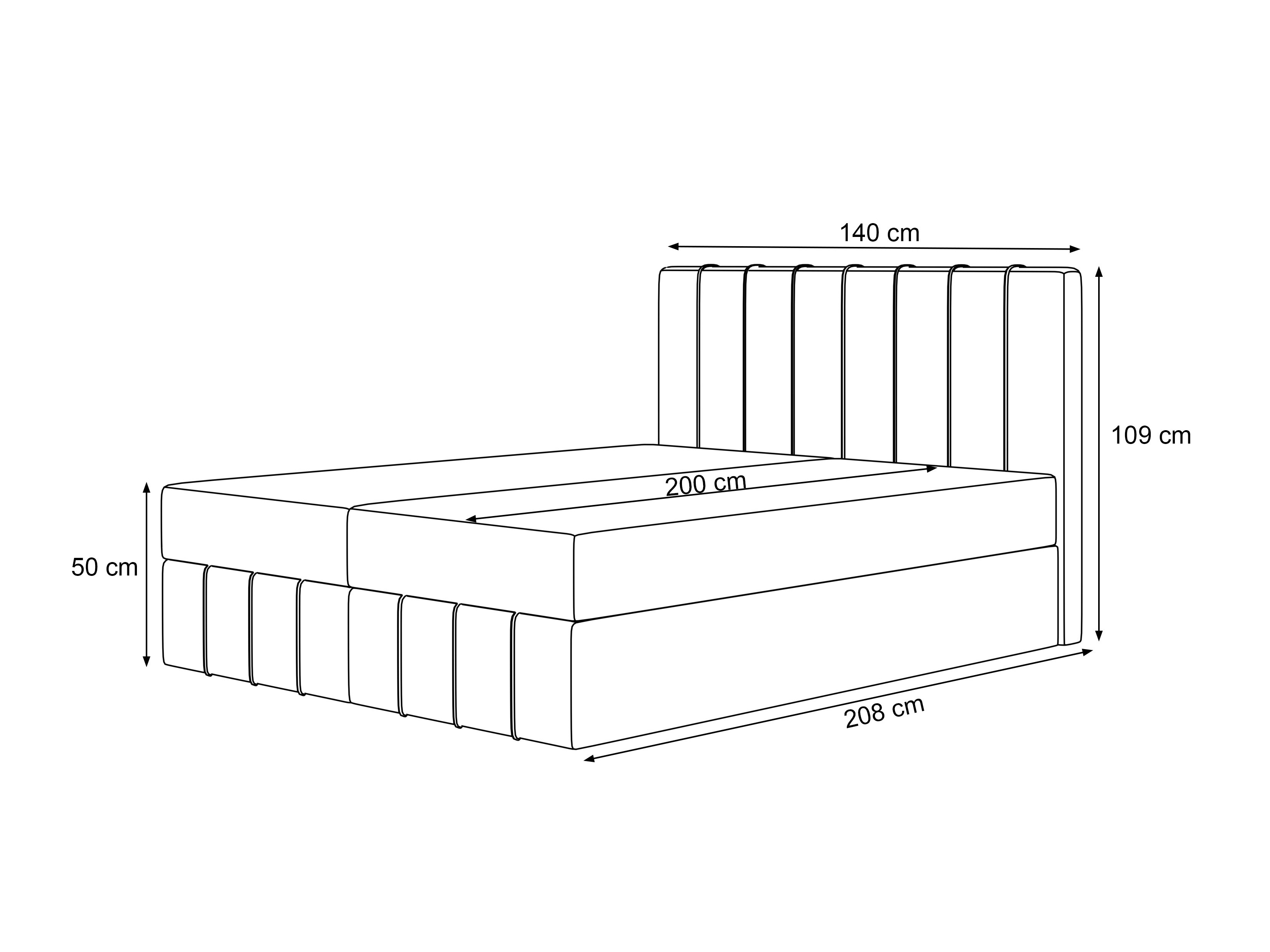 Continental bed Martinez 125 (Melody 07)