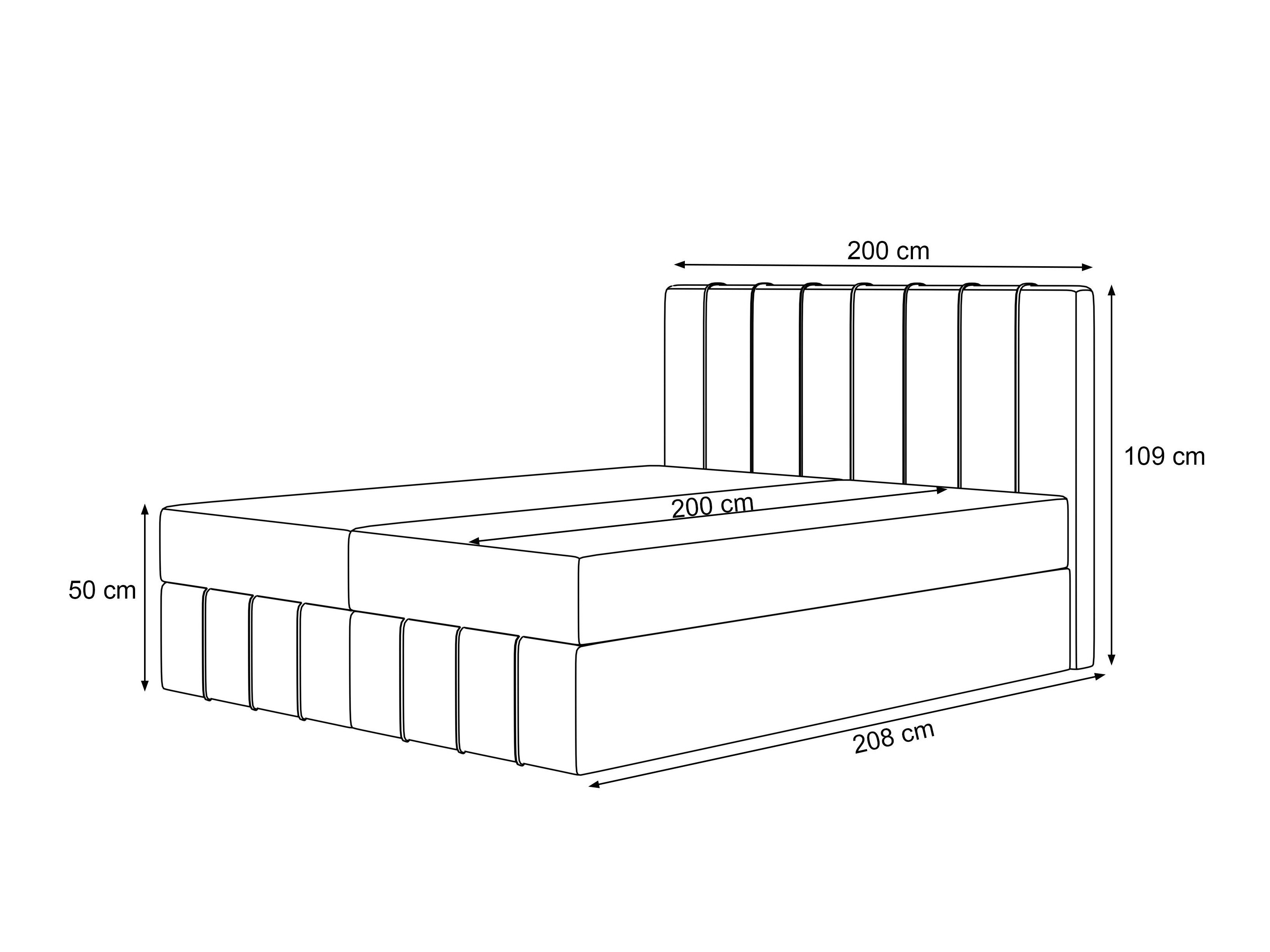 Continental bed Martinez 125 (Melody 13)