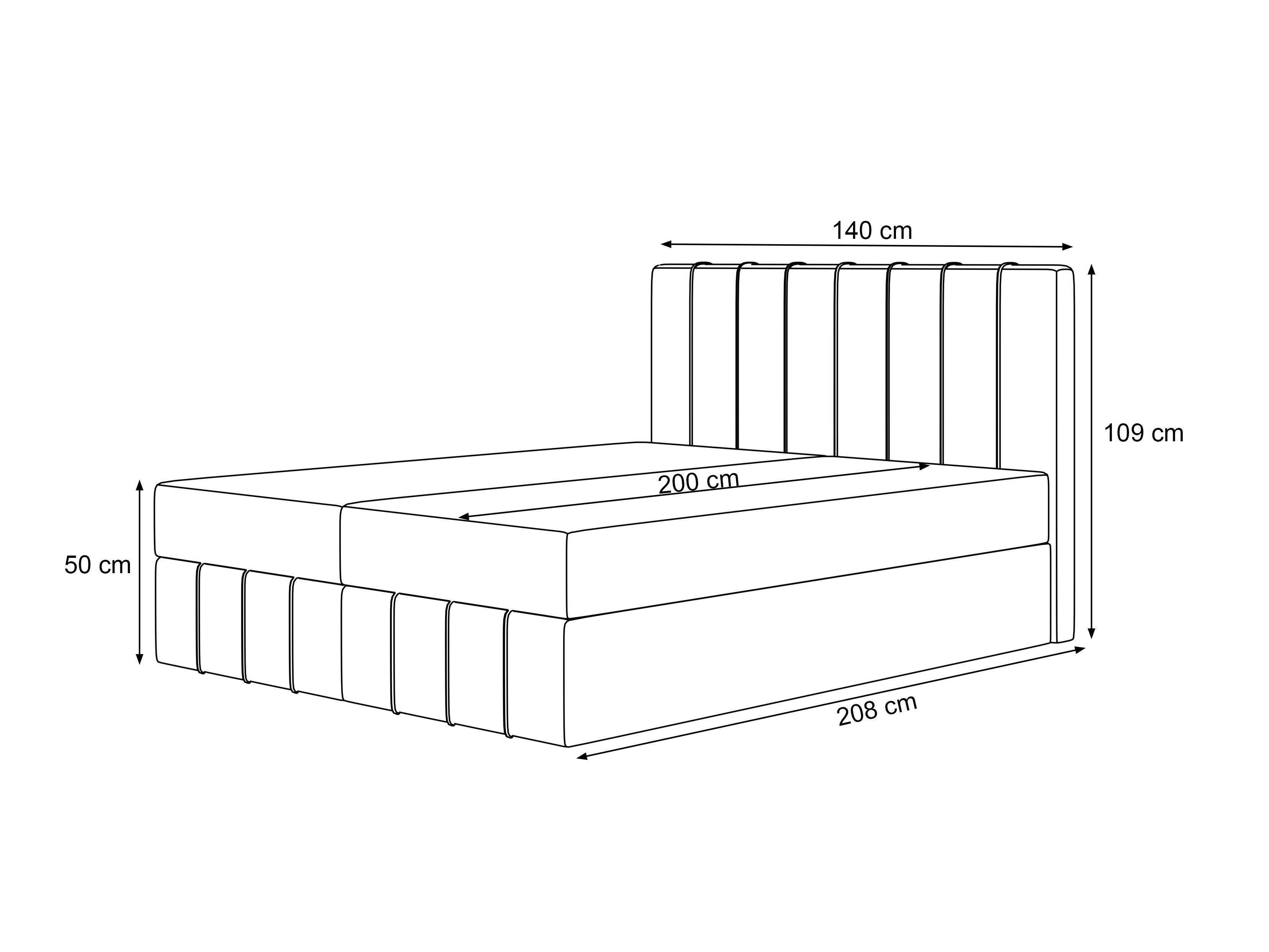 Continental bed Martinez 125 (Melody 13)
