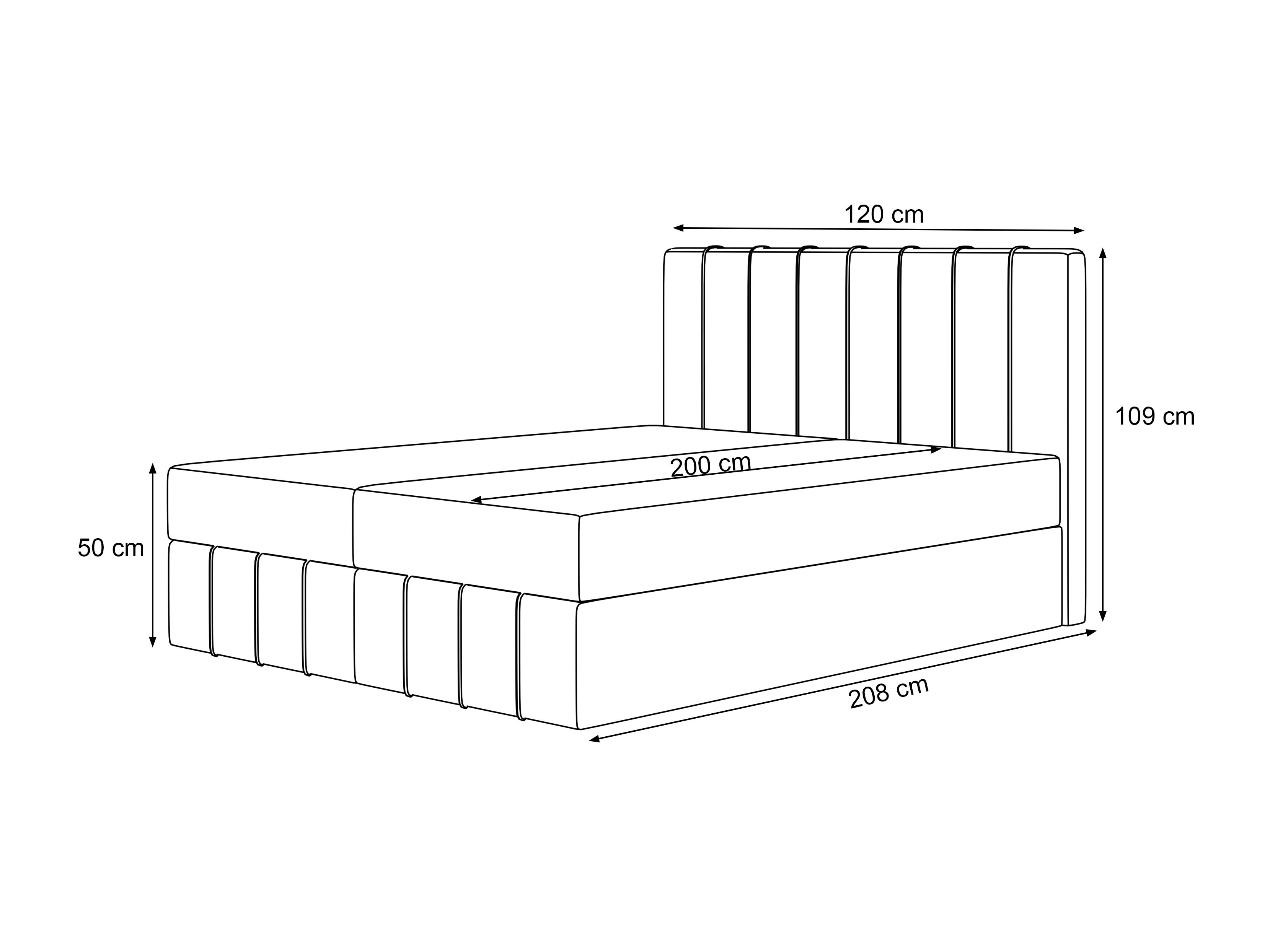 Continental bed Martinez 125 (Melody 13)